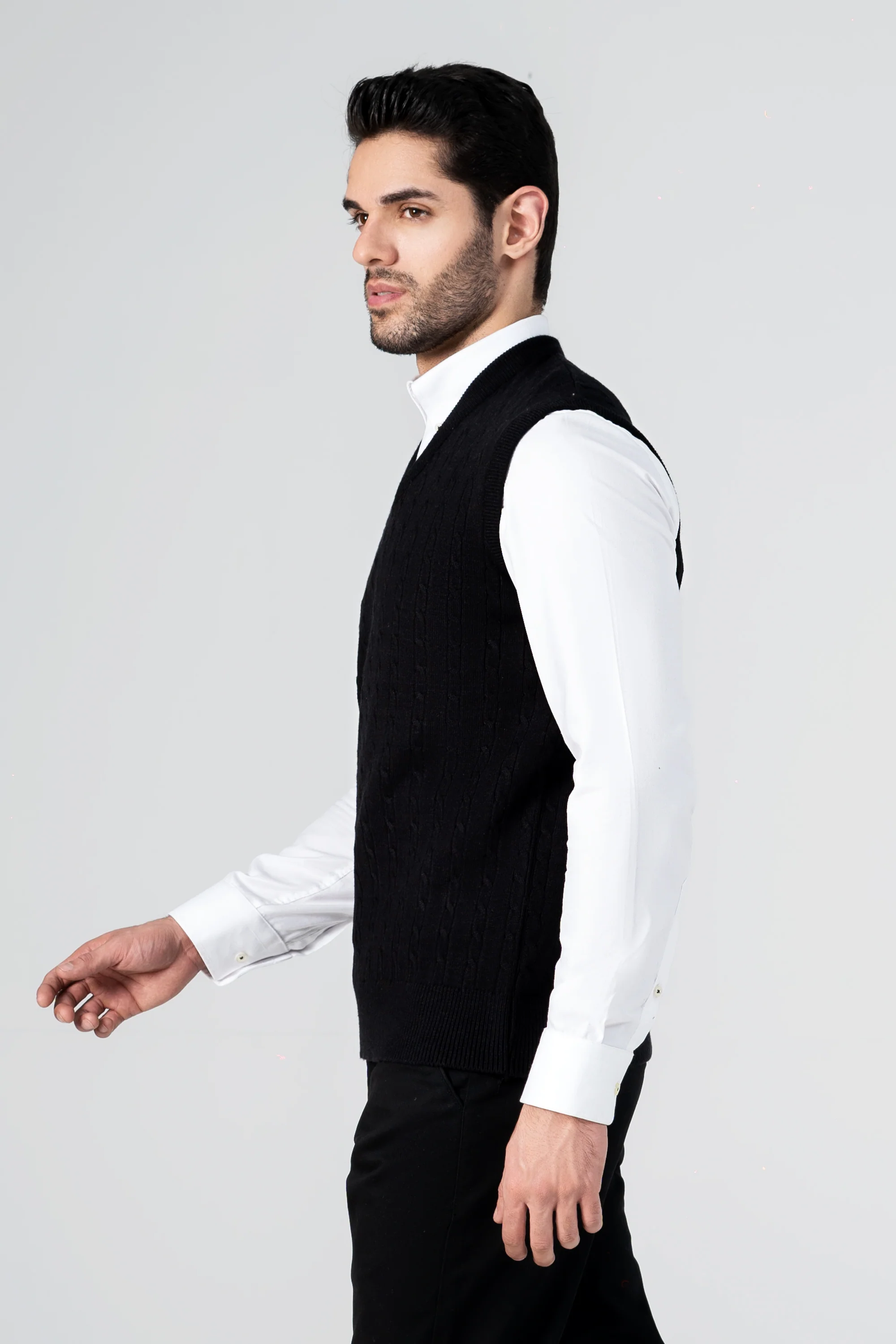 Twisted Cable Knit Sweater black - Image 3