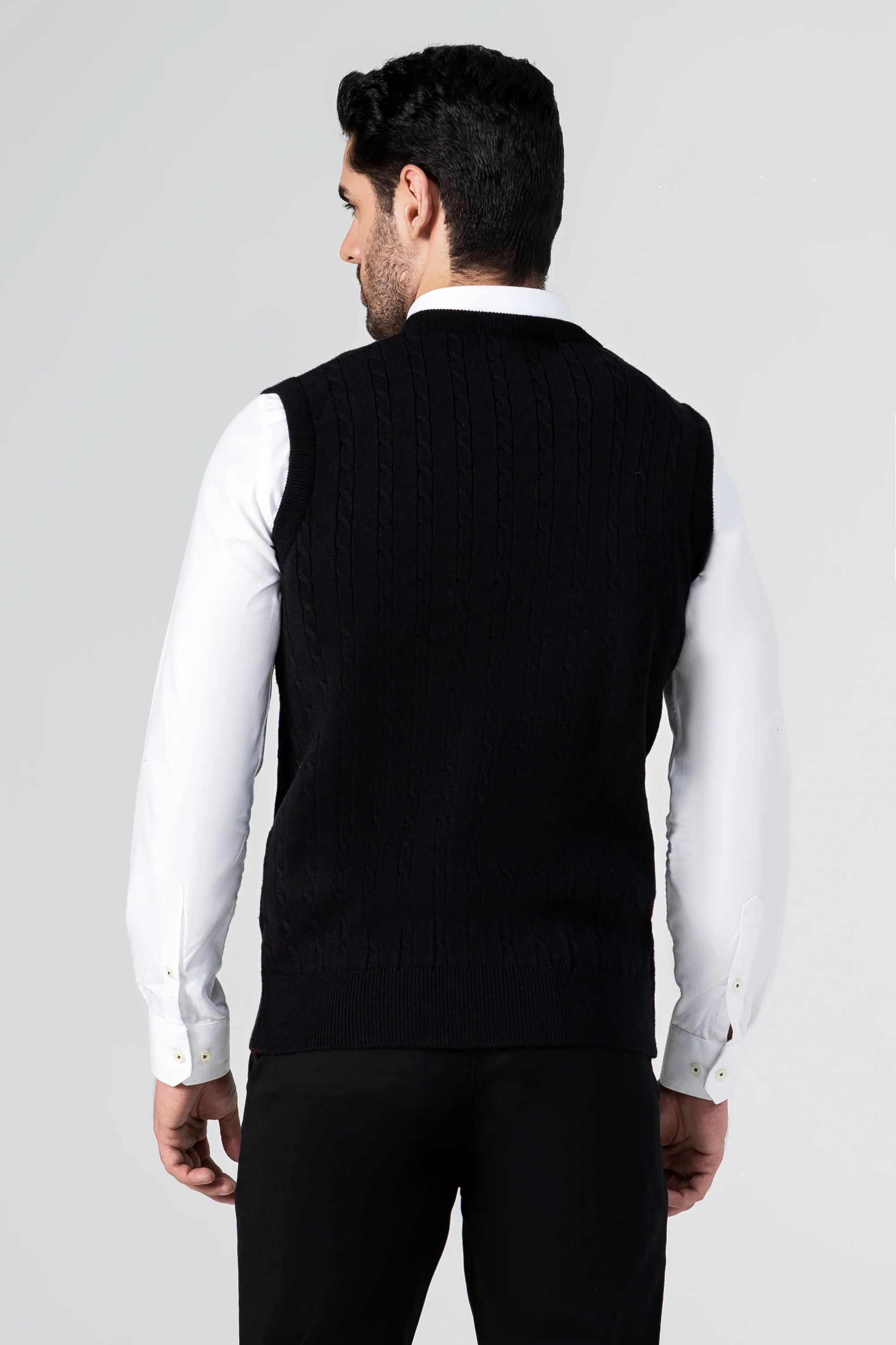 Twisted Cable Knit Sweater black - Image 4