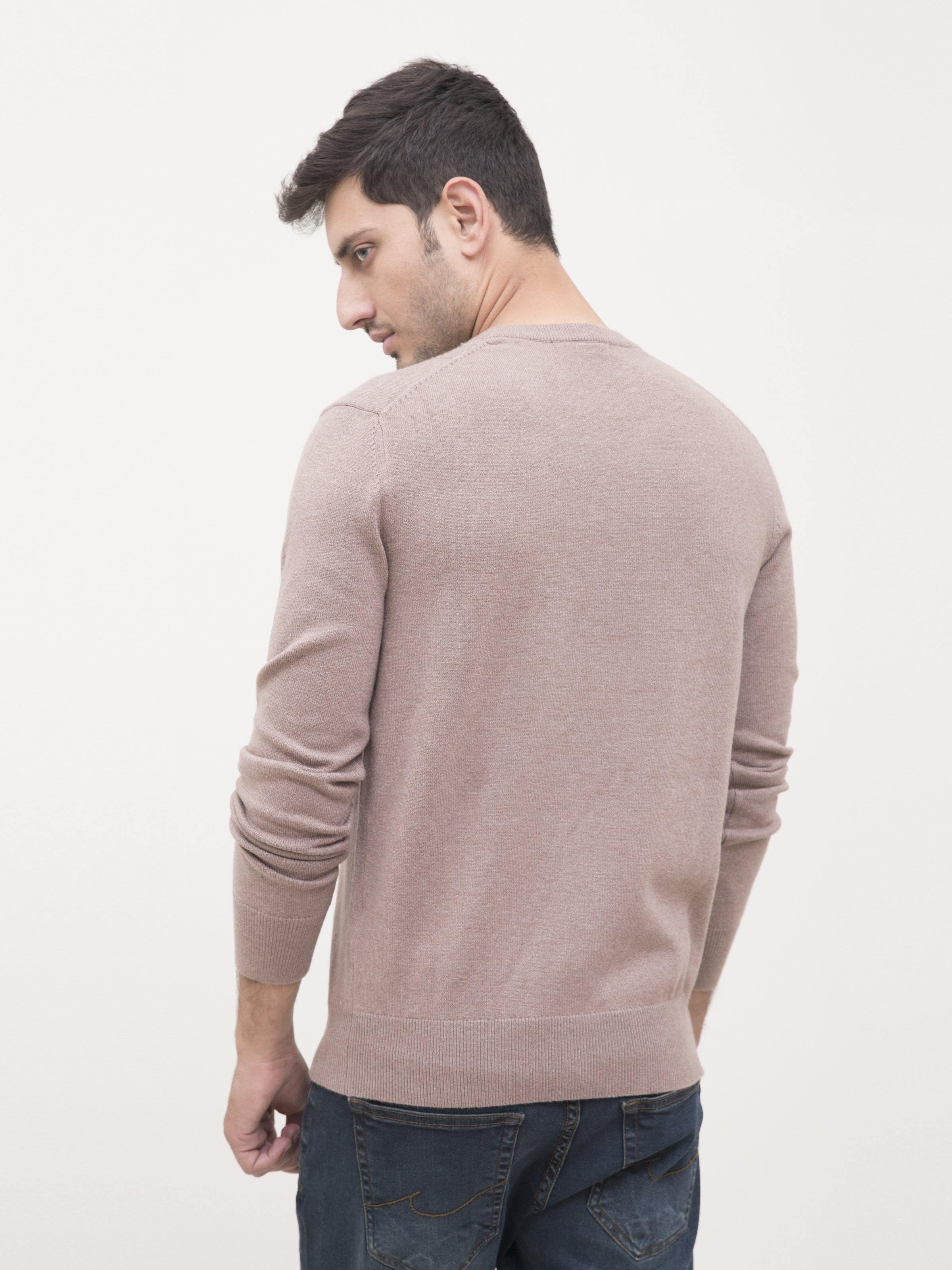 SWEATER CREW NECK FULL SLEEVE LIGHT BROWN - Image 4