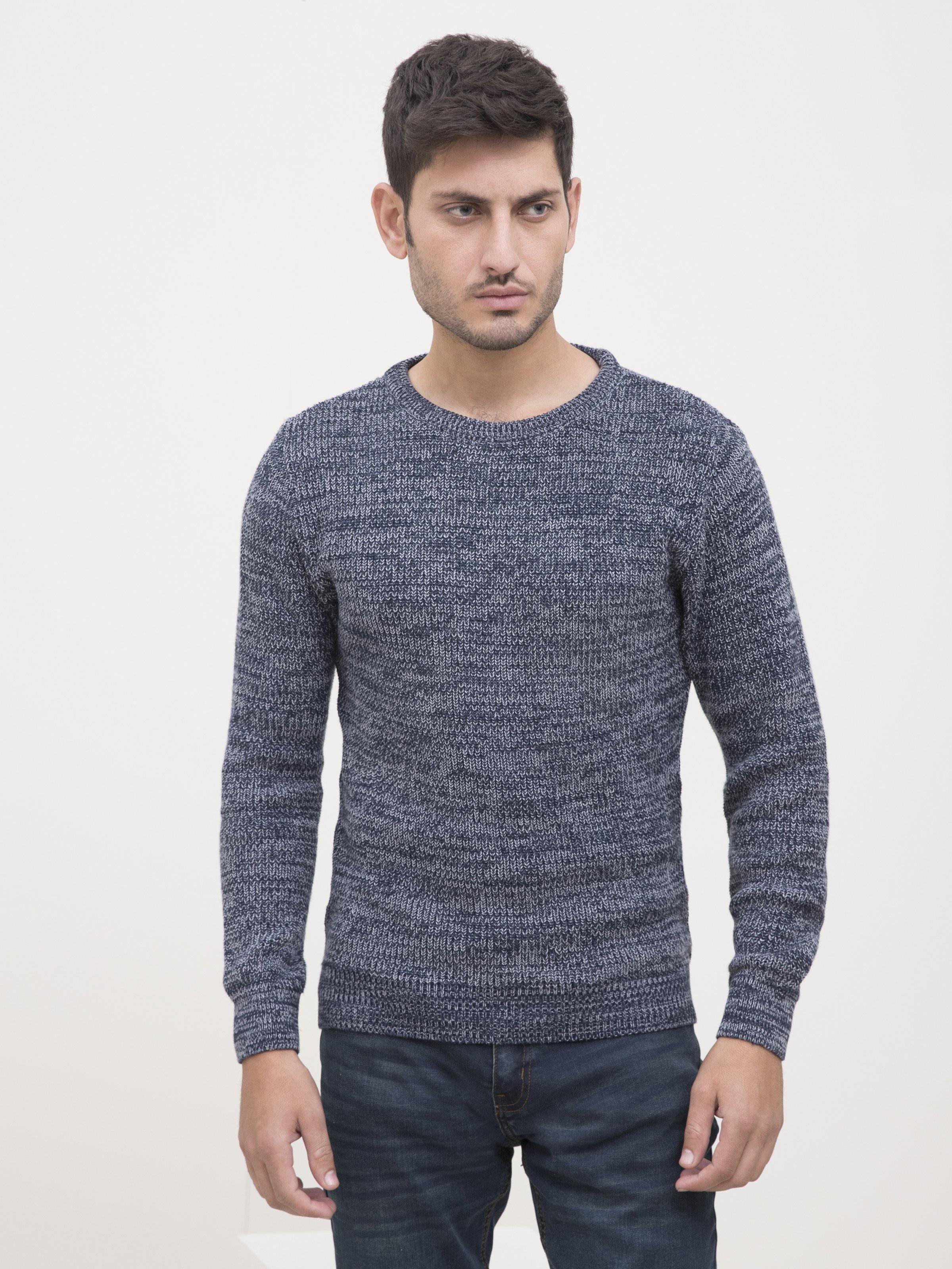 SWEATER CREW NECK FULL SLEEVE NAVY GREY