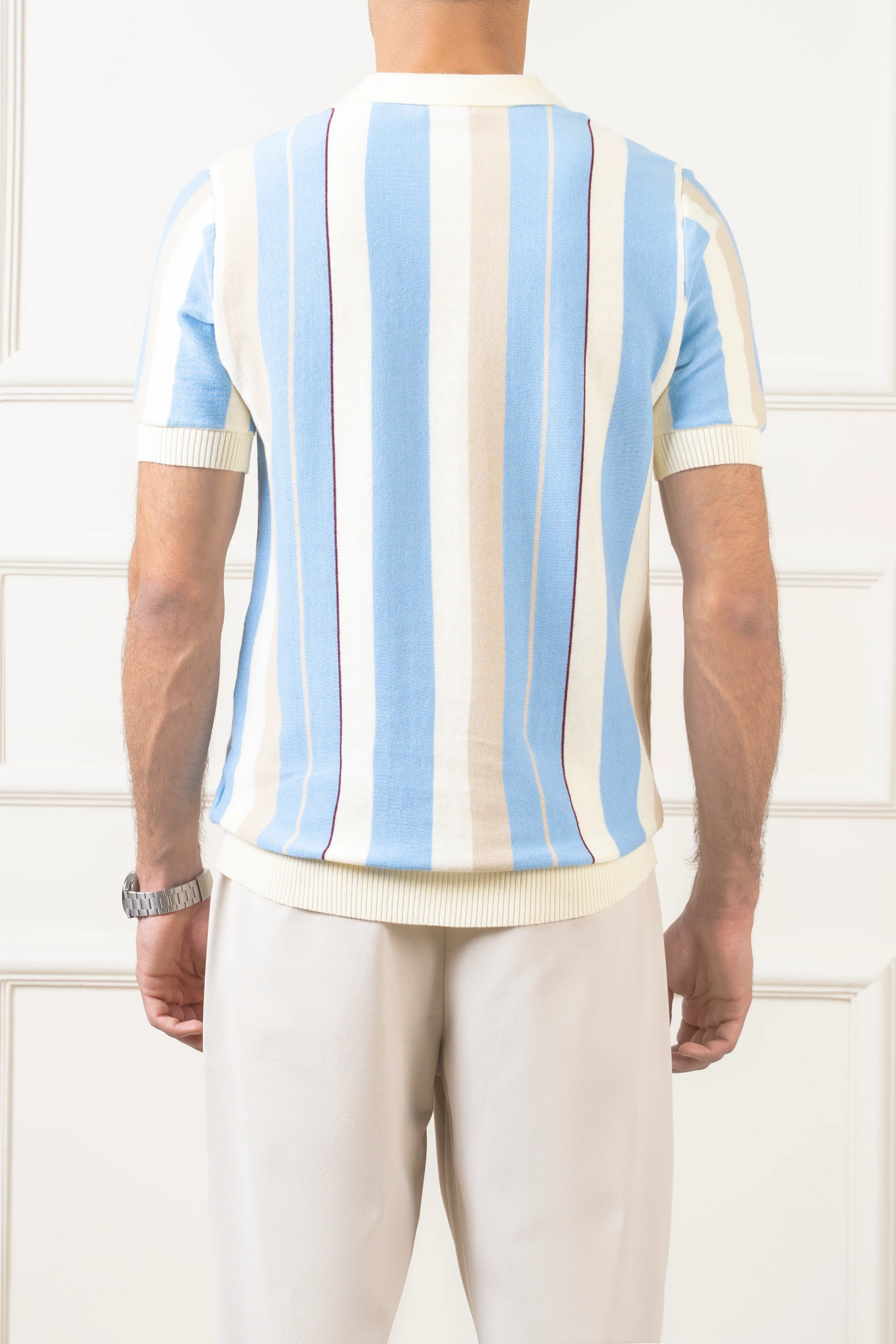 SWEATER KNIT POLO CREAM SKY - Image 5