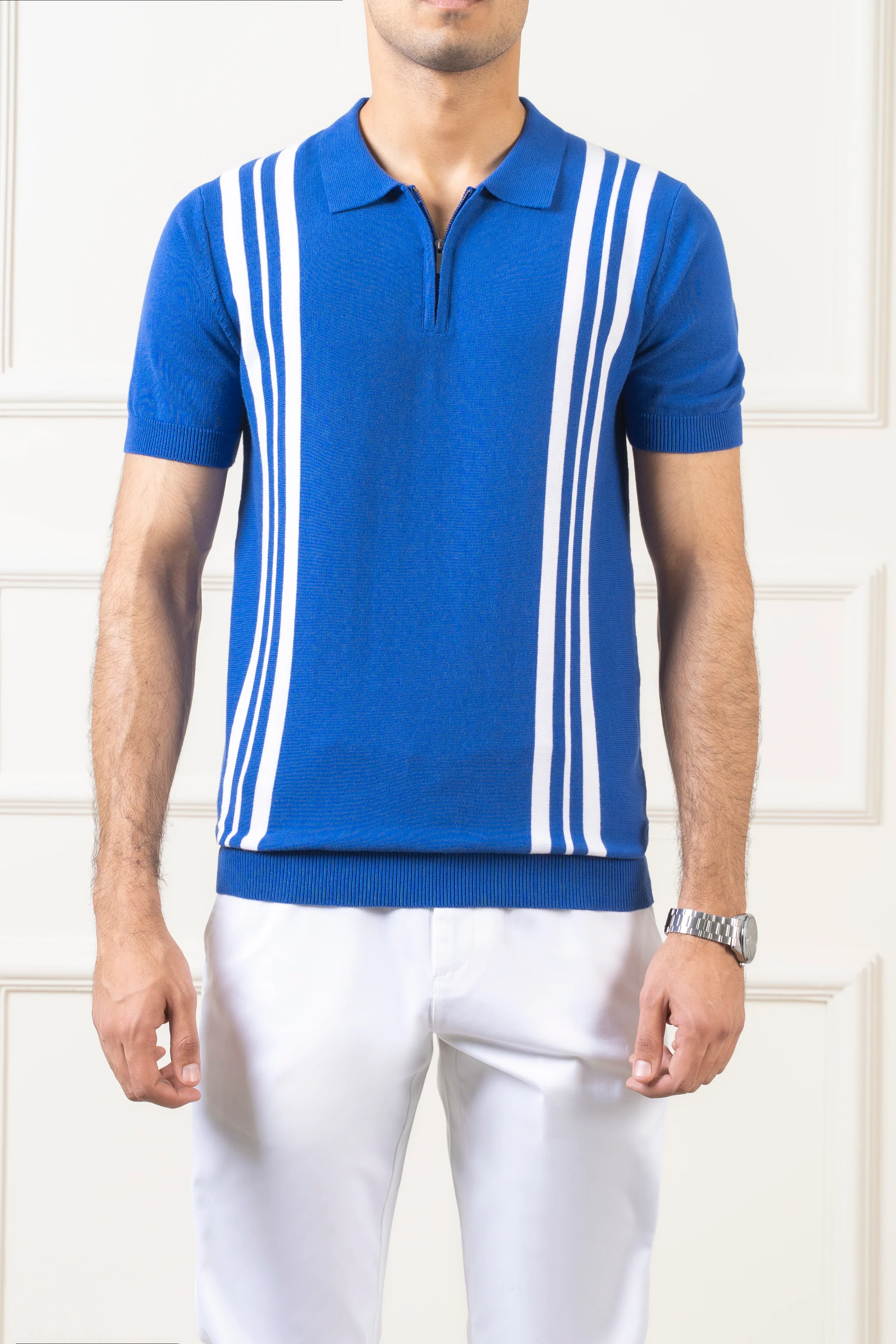 SWEATER KNIT POLO NAVY BLUE - Image 2