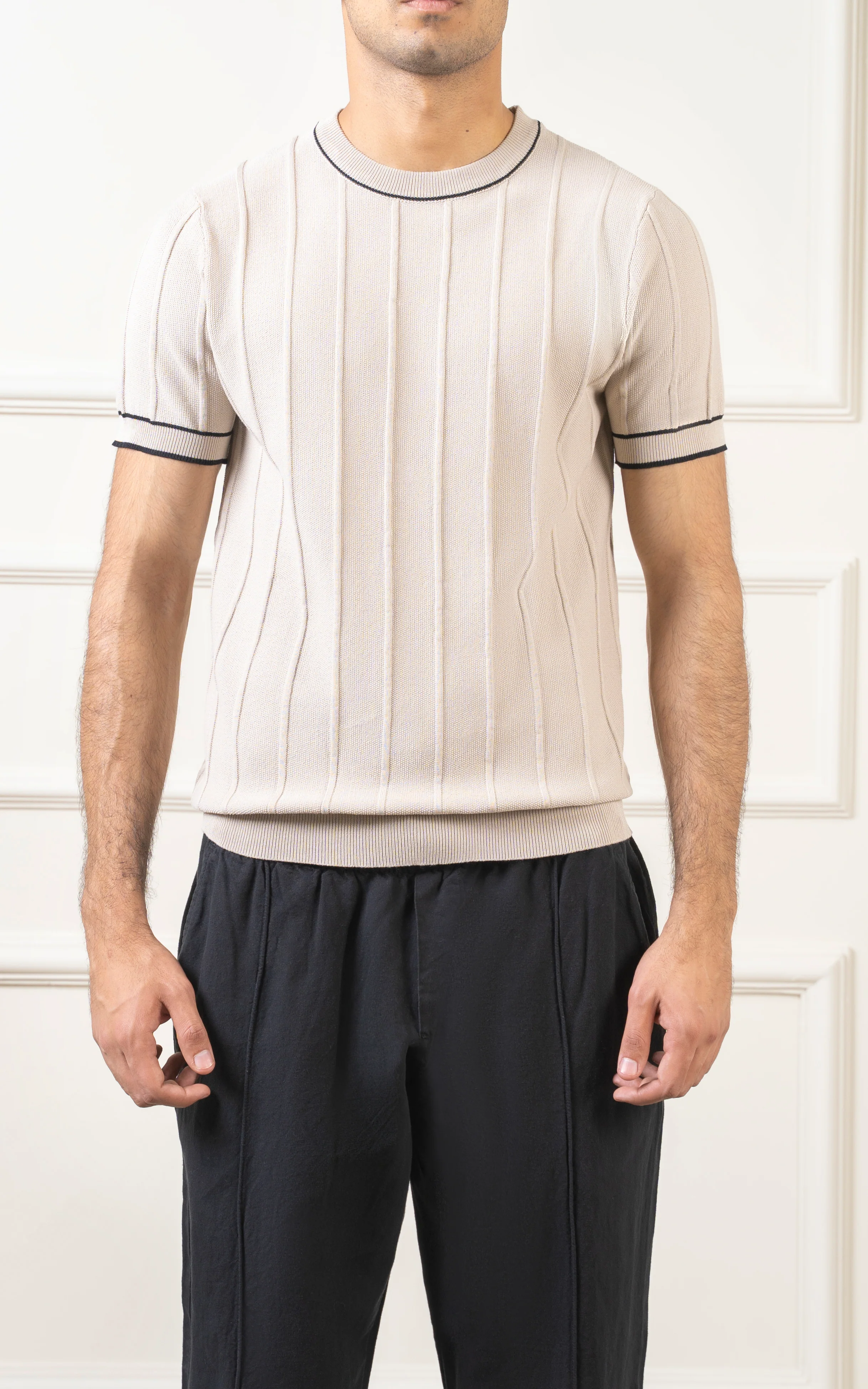 SWEATER KNIT SHIRT BEIGE - Image 2