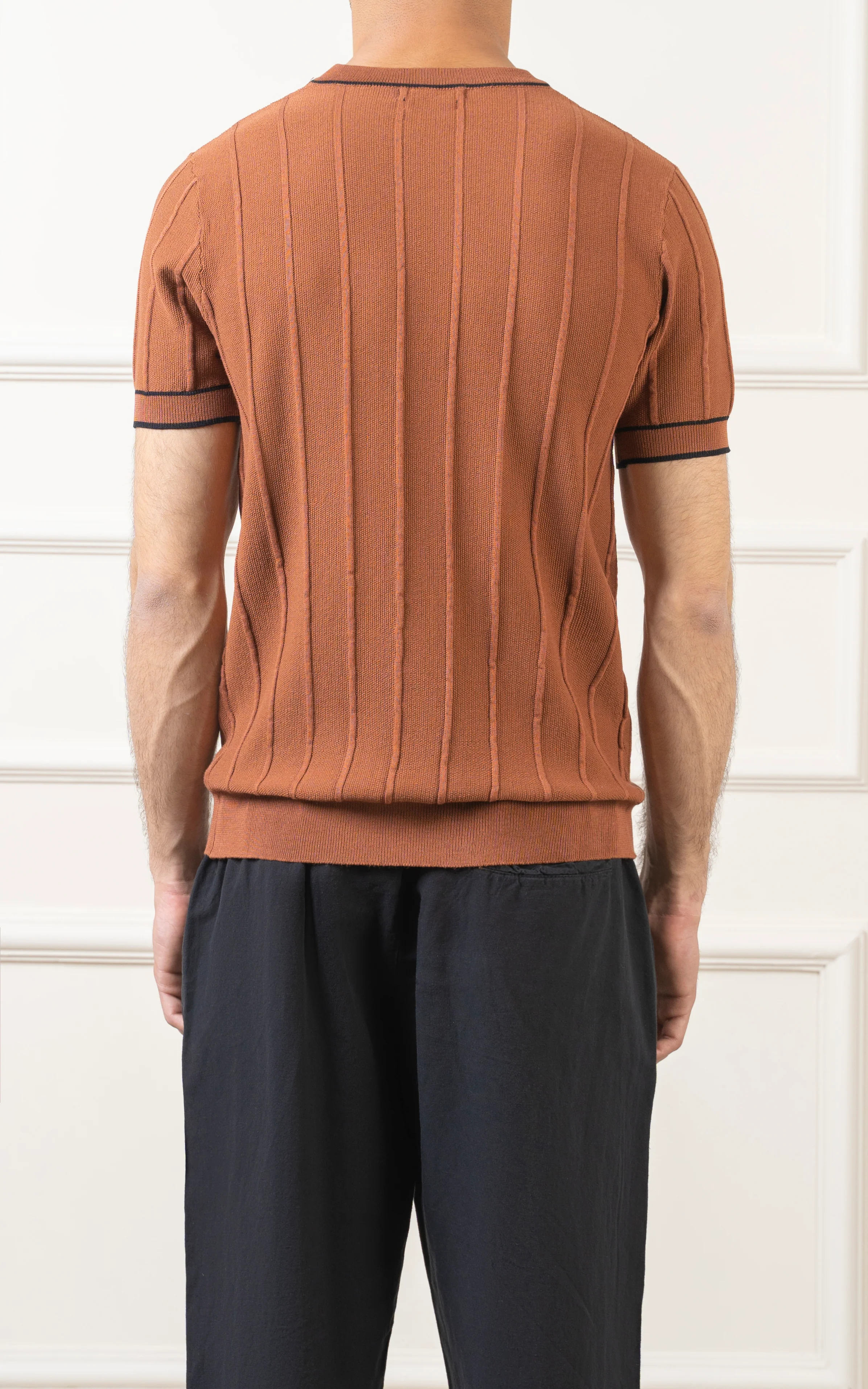 SWEATER KNIT SHIRT BROWN - Image 3