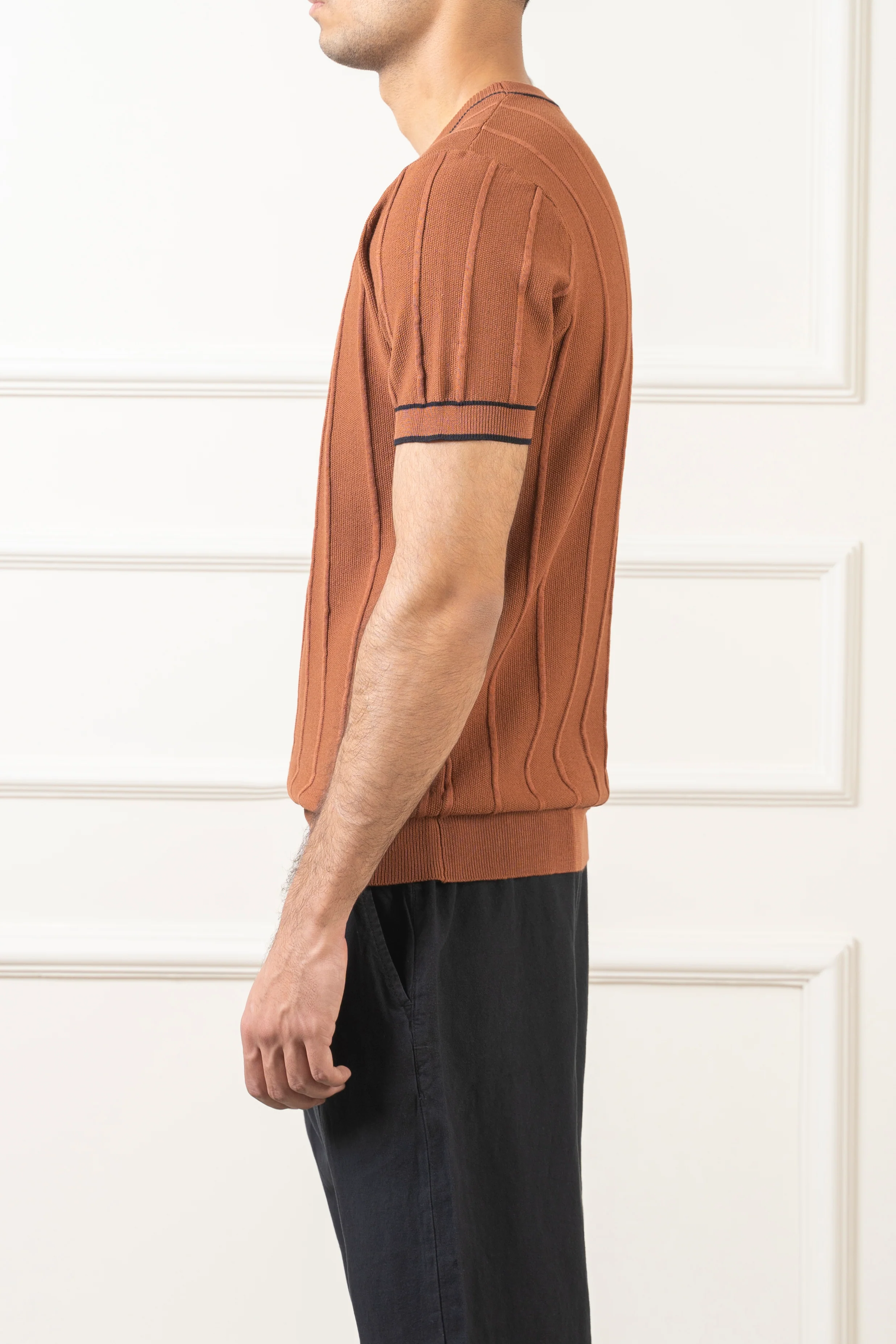SWEATER KNIT SHIRT BROWN - Image 4