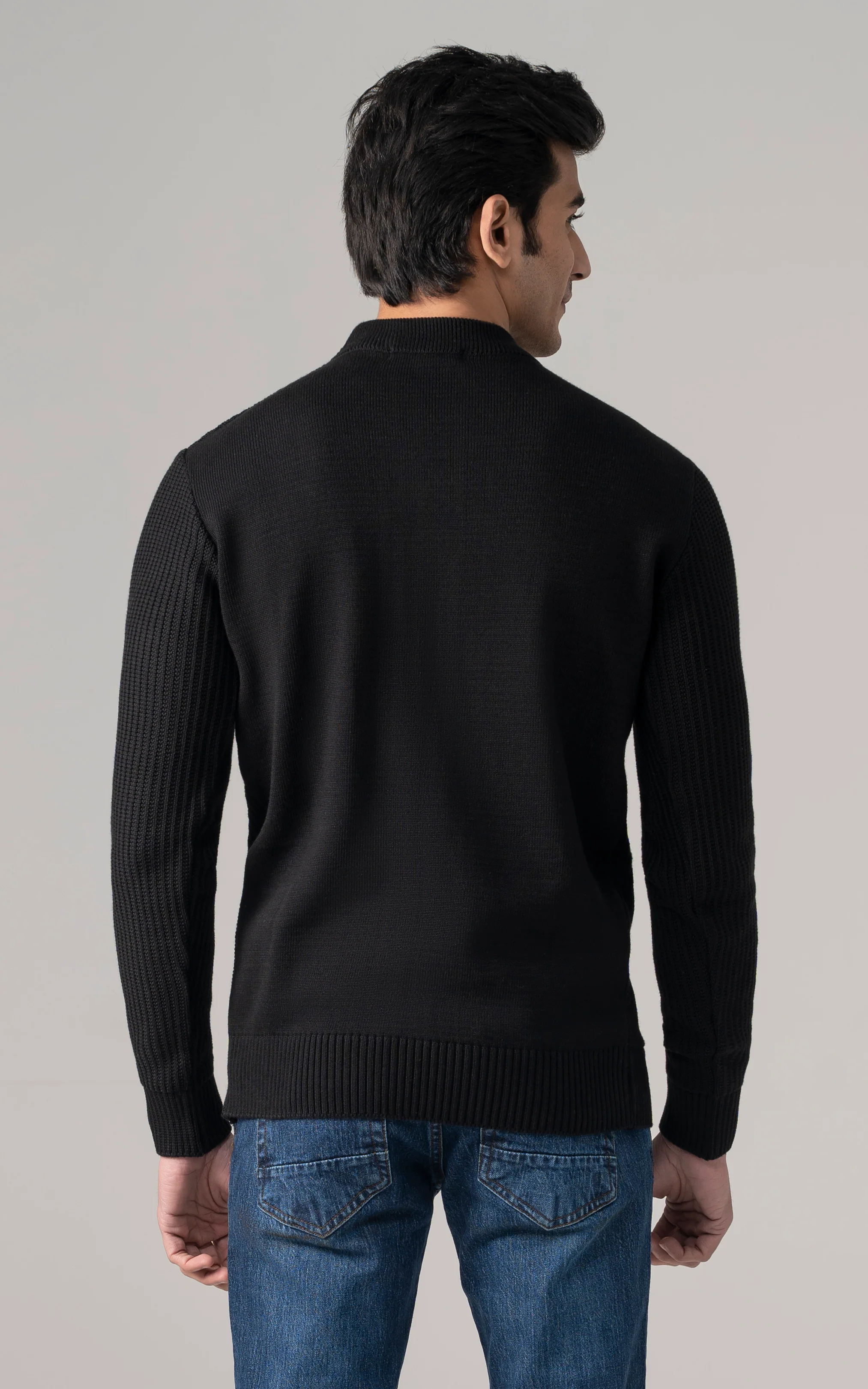 Knitted Mock Neck Black - Image 4