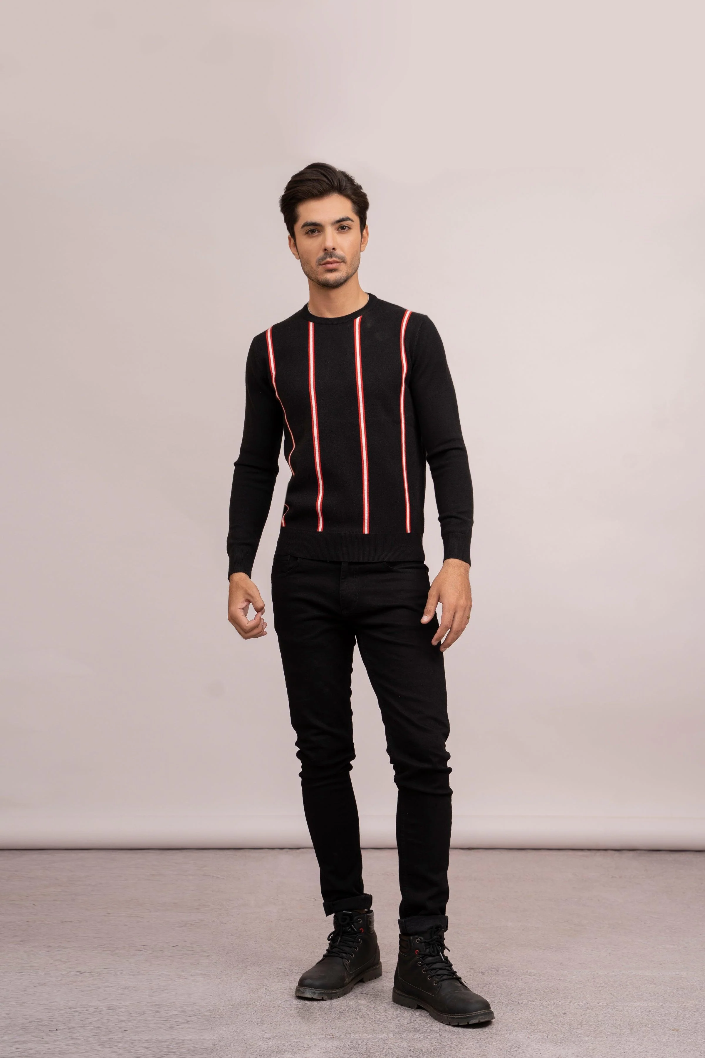 SWEATER R NECK F/L BLACK - Image 2