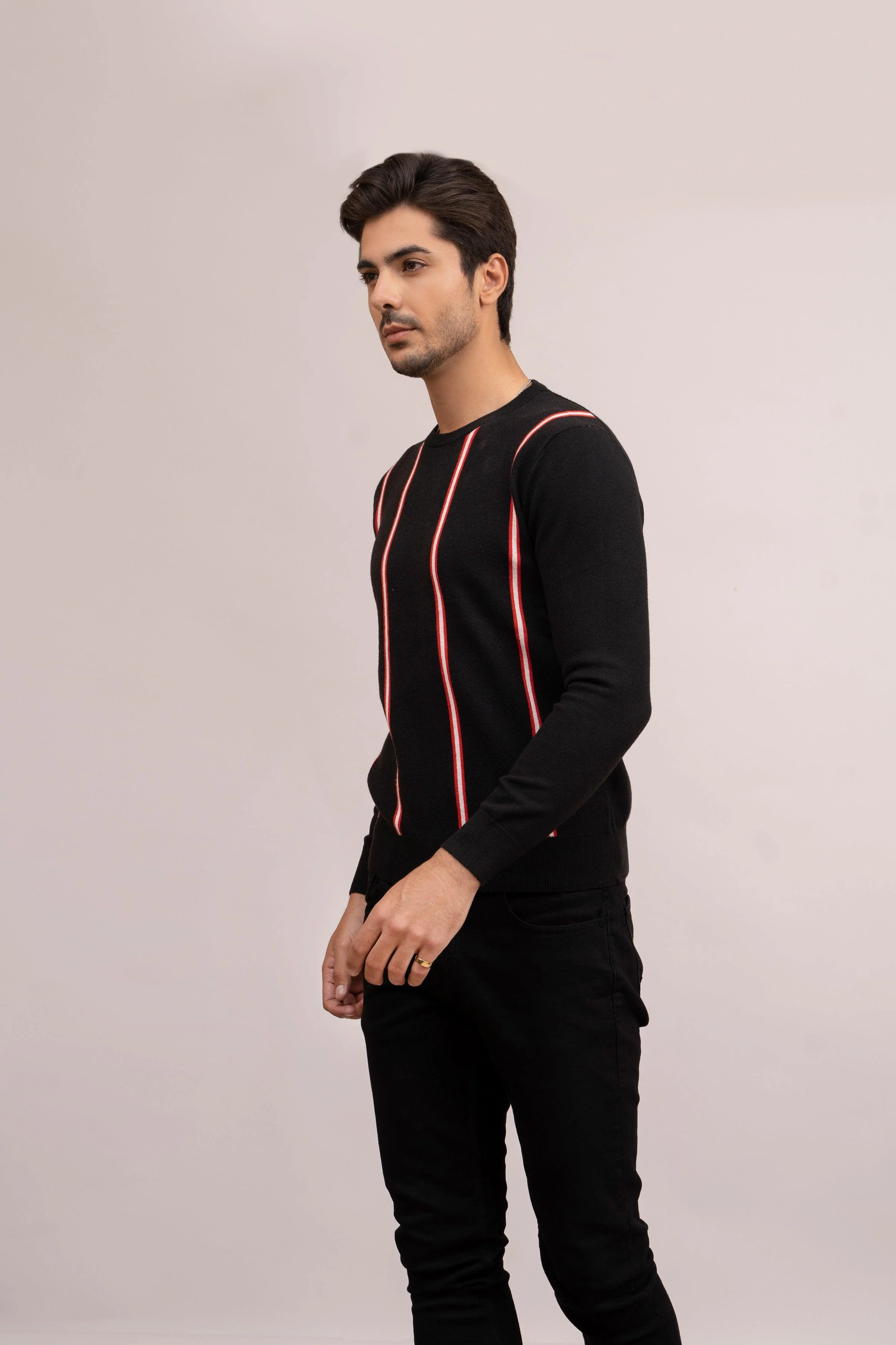 SWEATER R NECK F/L BLACK - Image 3
