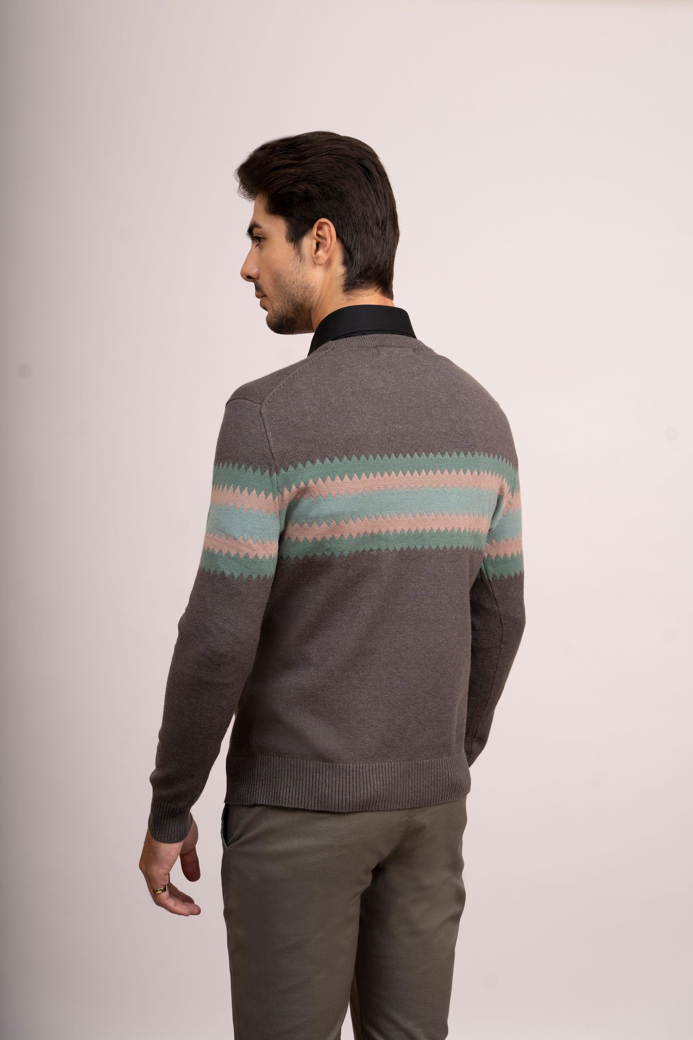 SWEATER R NECK F/L GREY - Image 4