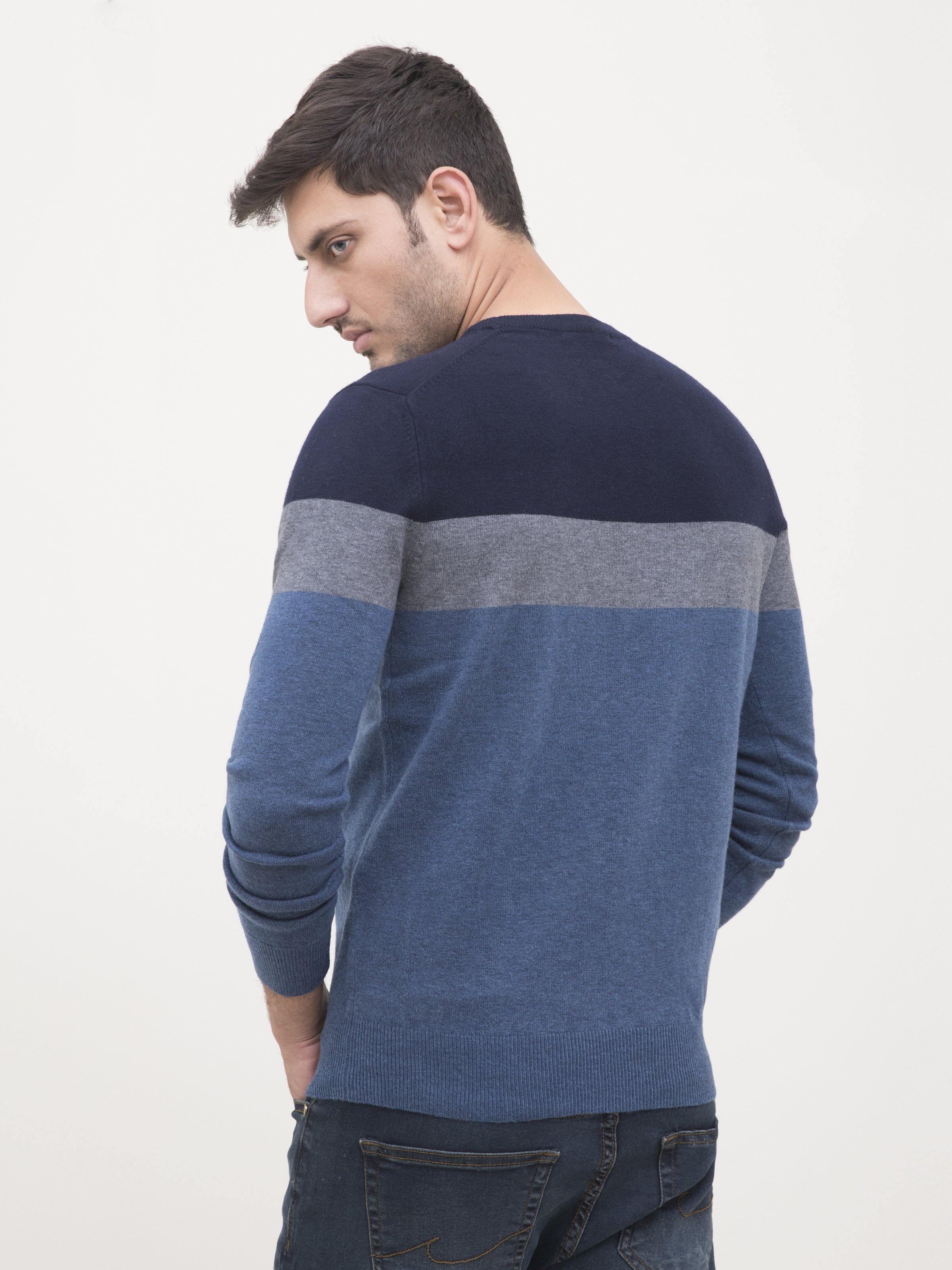 SWEATER ROUND NECK FULL SLEEVE BLUE GREY - Image 3