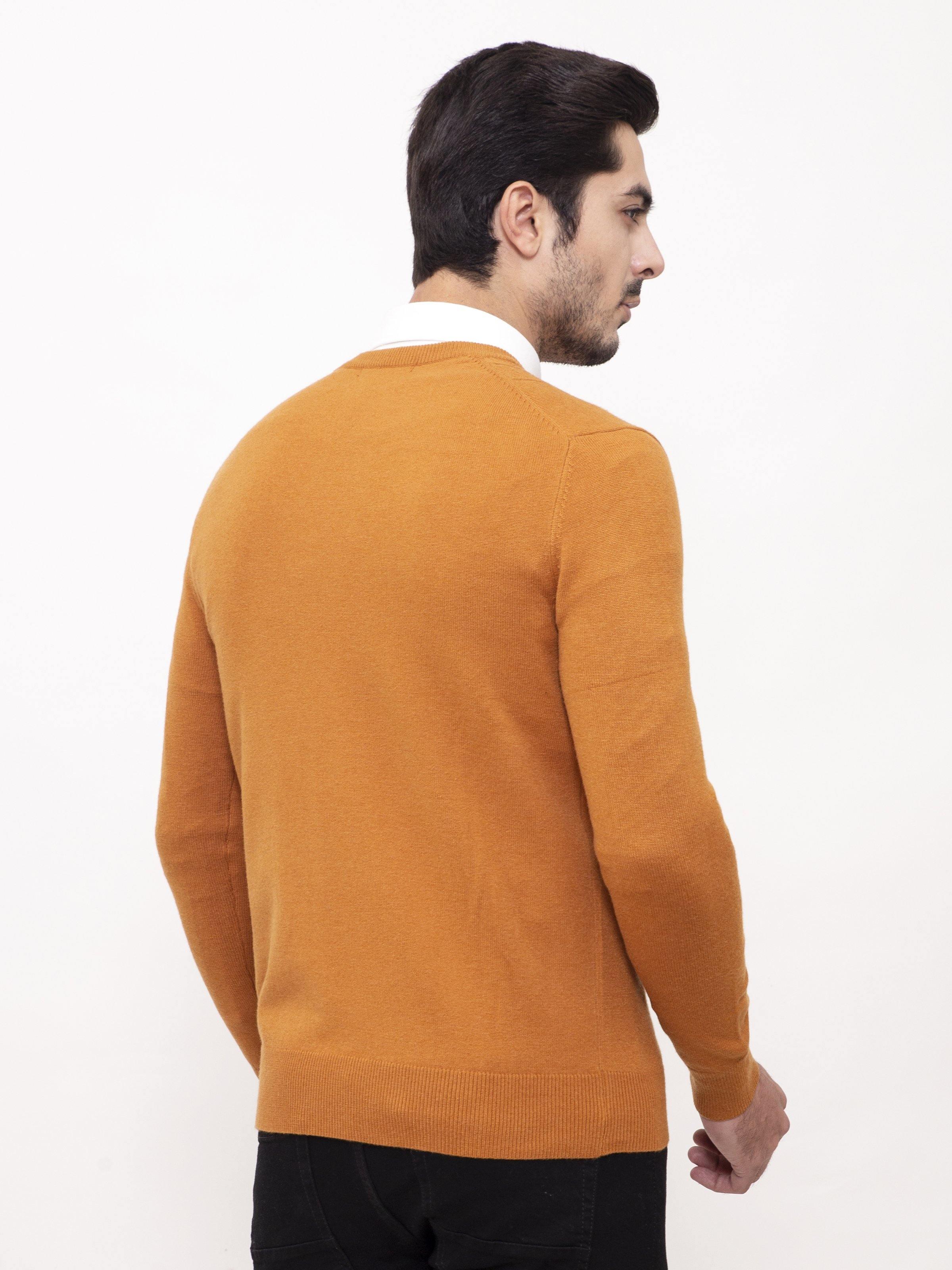 SWEATER ROUND NECK FULL SLEEVE MUSTARD - Image 3