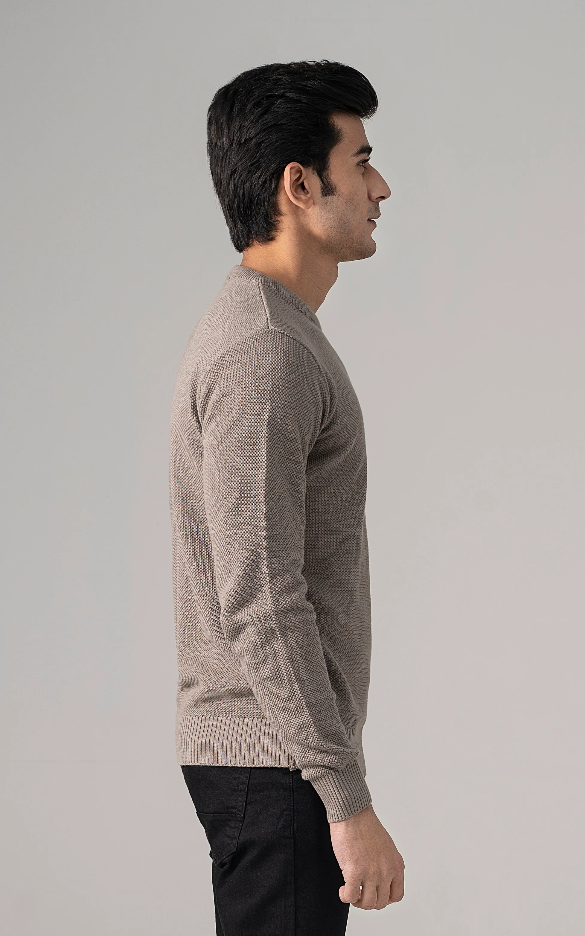 Knitted Crew Neck grey - Image 2