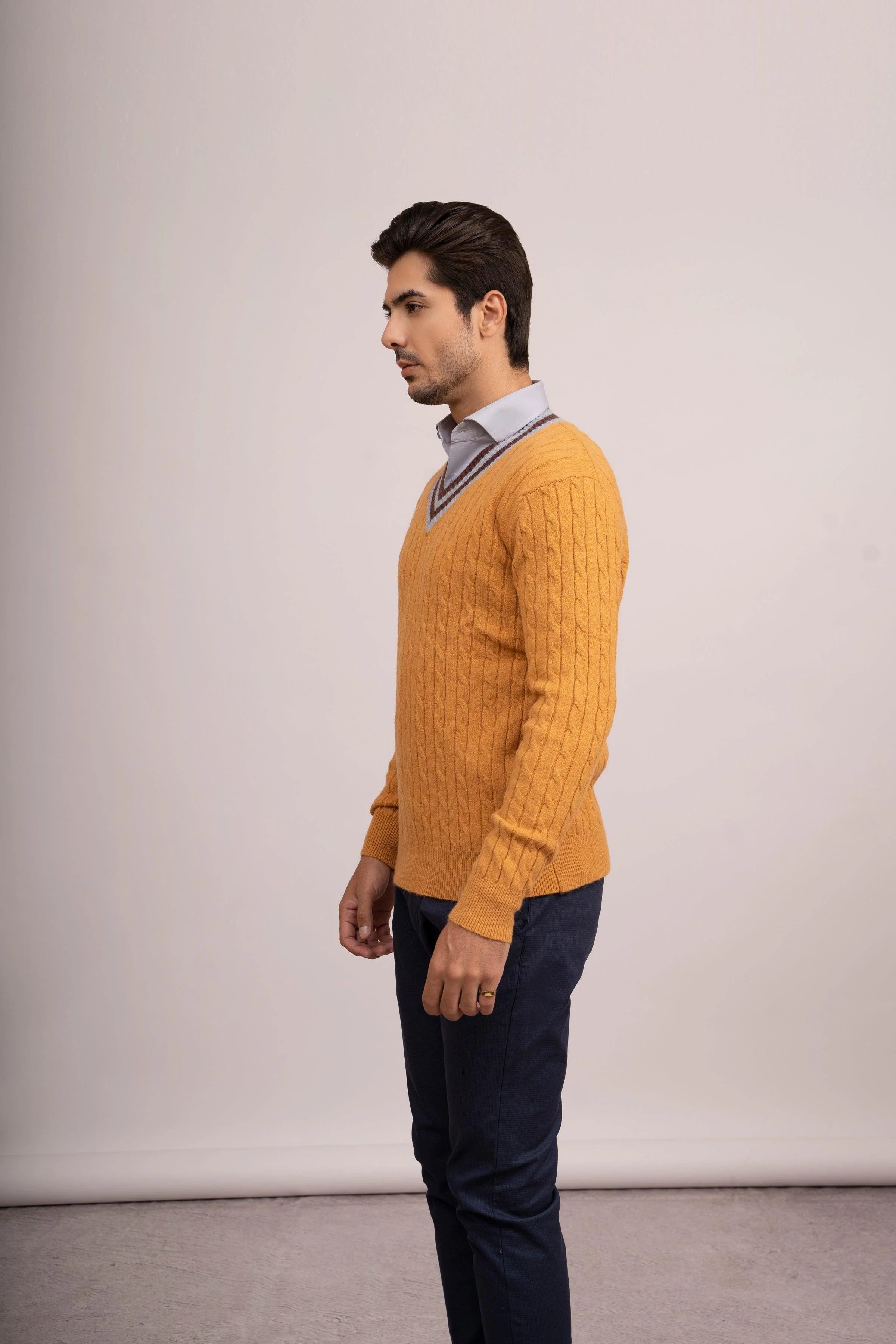 SWEATER V NECK F/L MUSTARD - Image 2