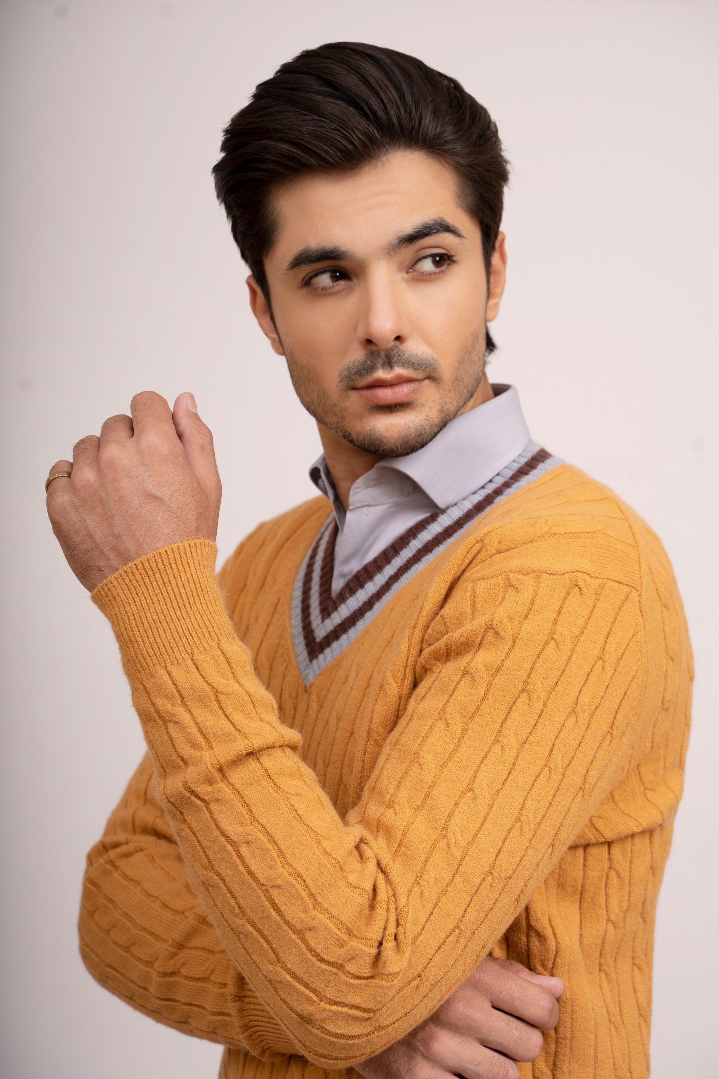 SWEATER V NECK F/L MUSTARD - Image 4