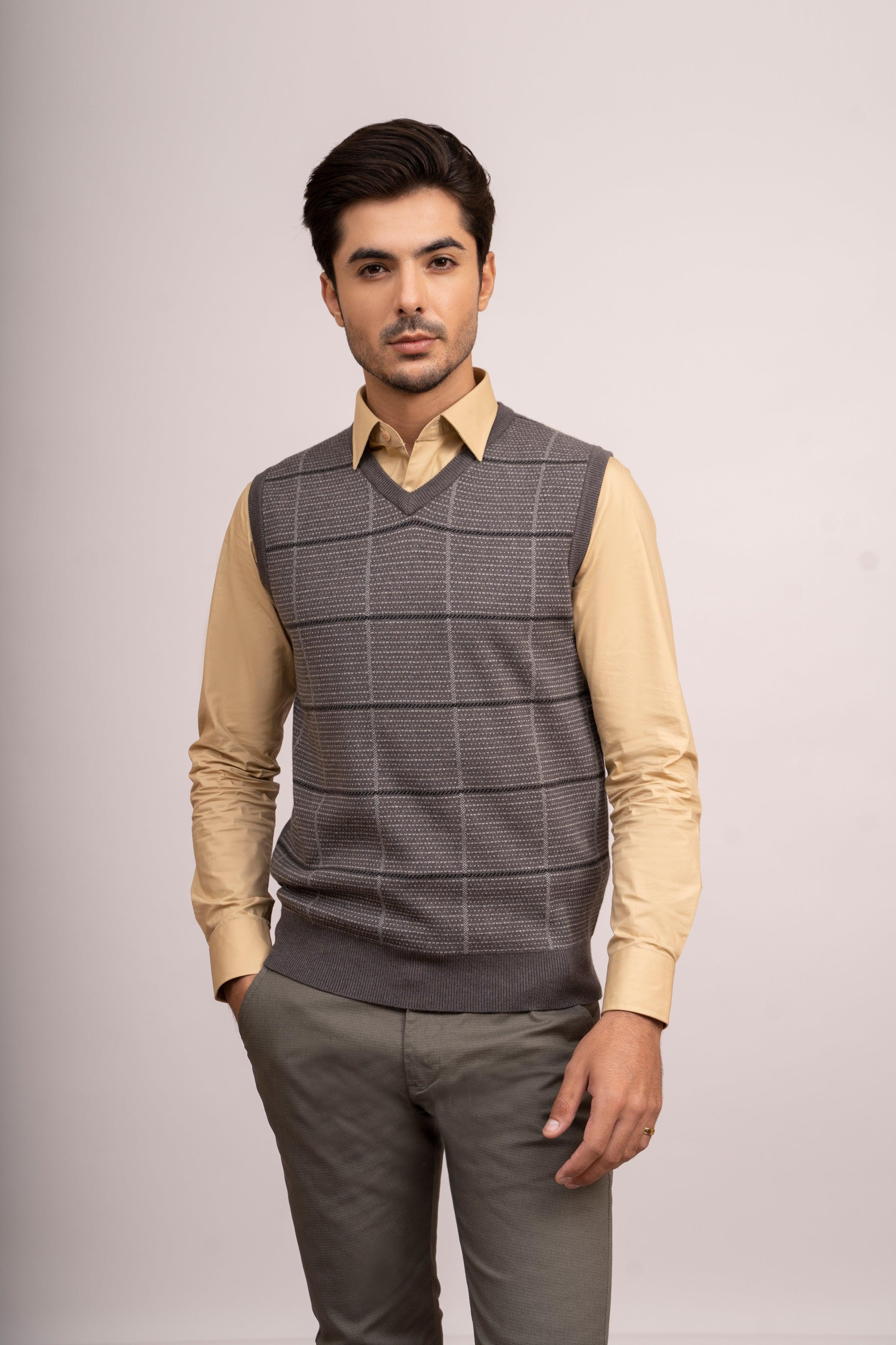 SWEATER V NECK S/L GREY