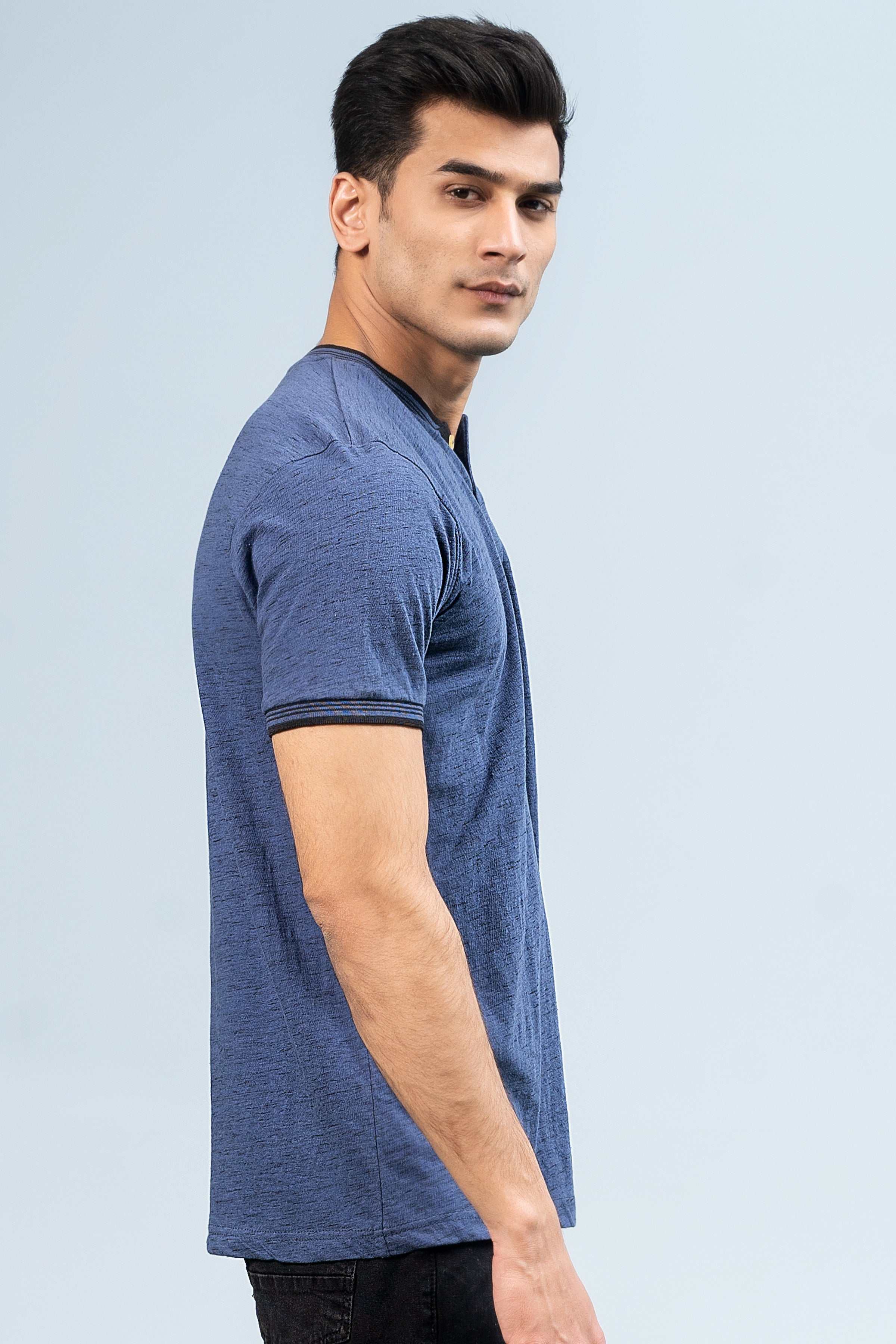 HENLEY SHIRT BLUE - Image 3