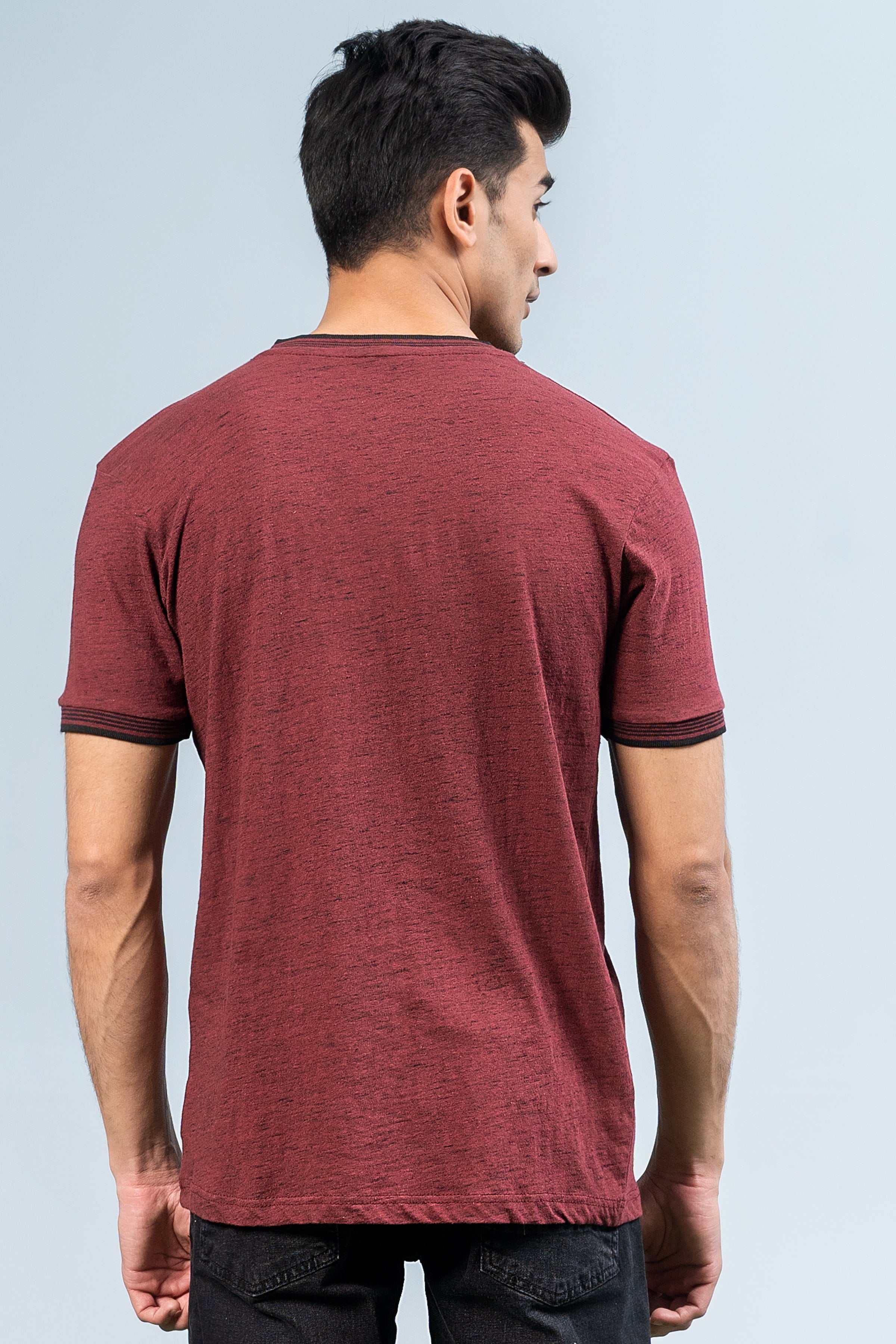 HENLEY SHIRT MAROON - Image 4