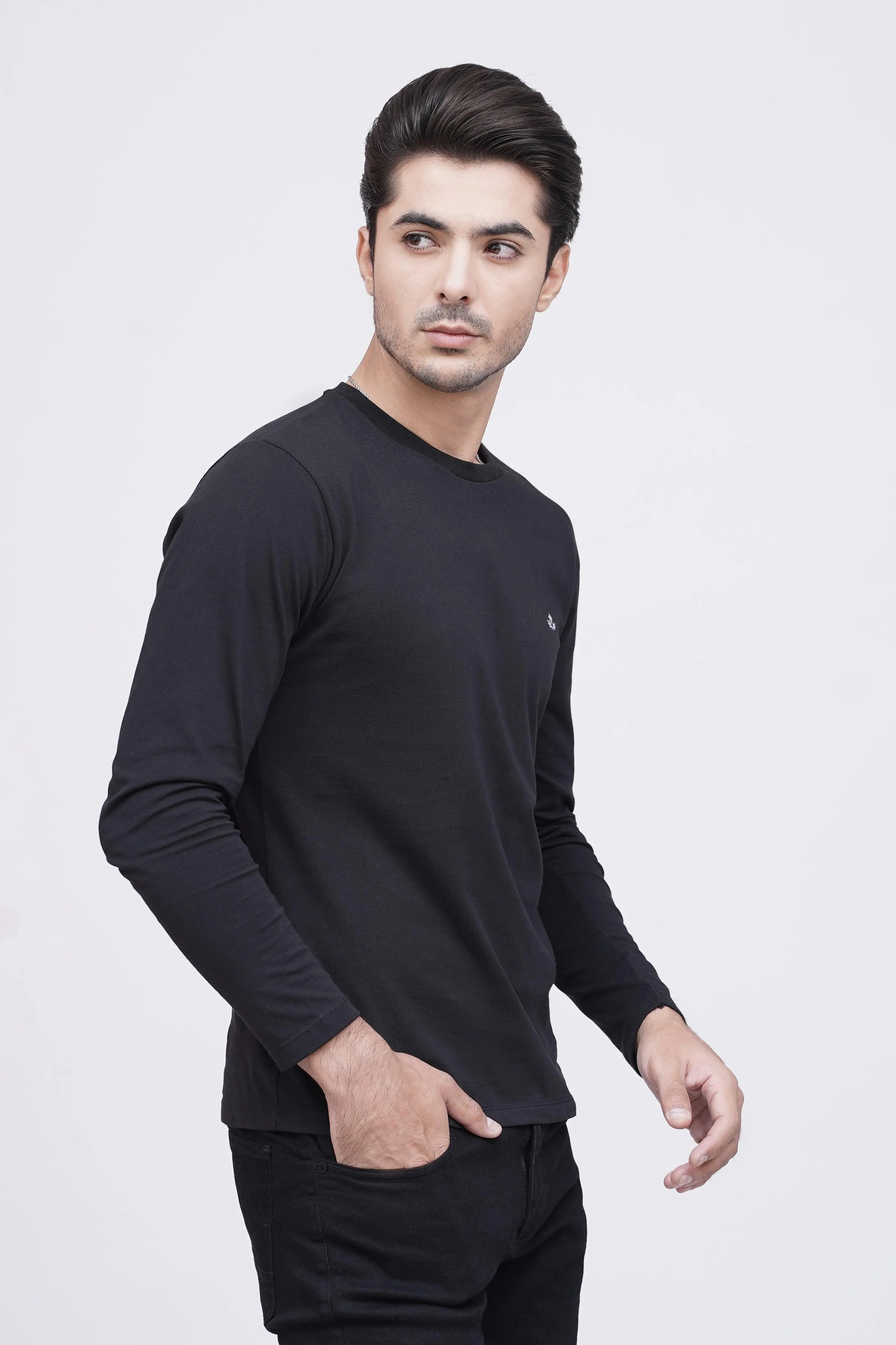 T SHIRT CREW NECK BLACK - Image 2