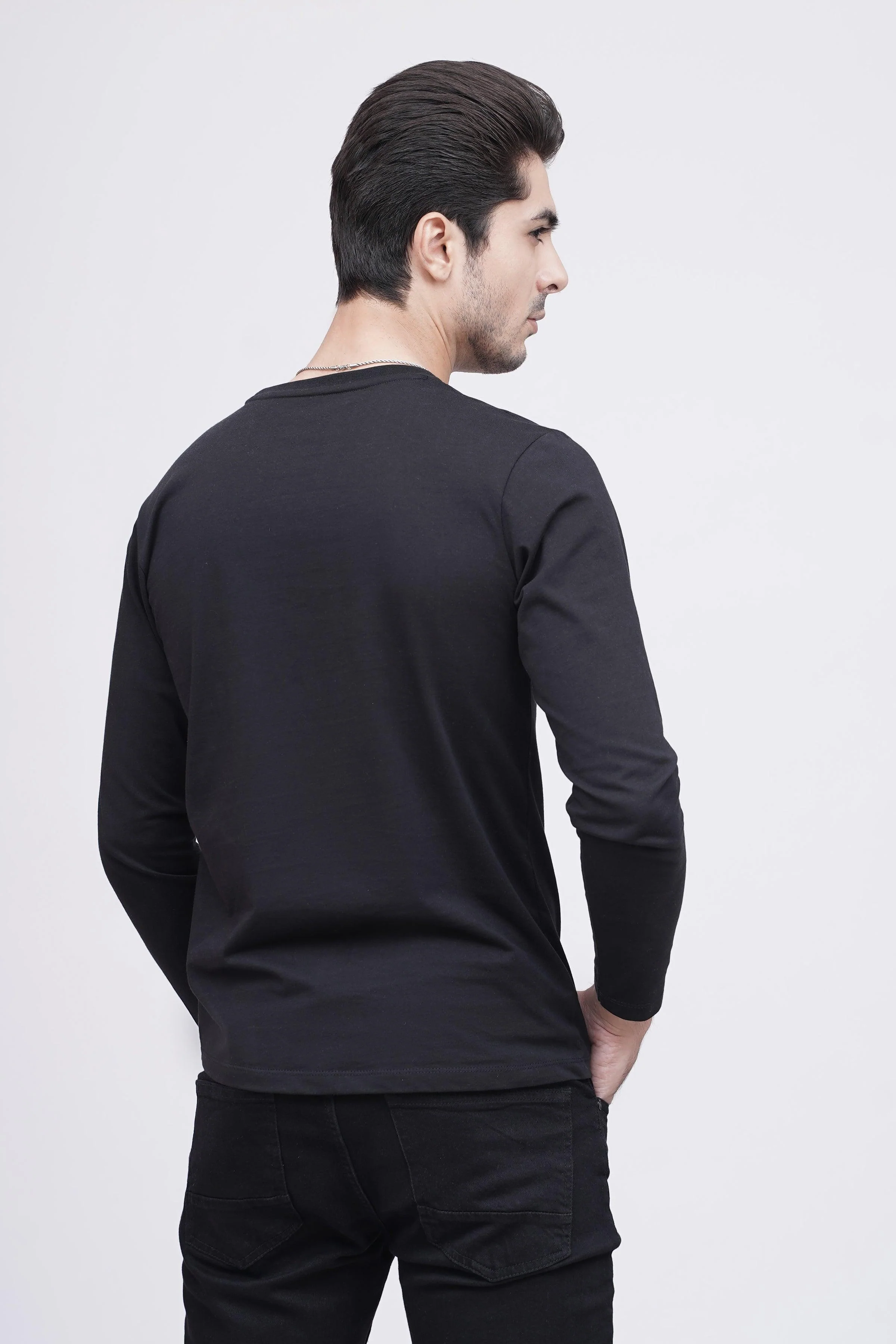 T SHIRT CREW NECK BLACK - Image 3