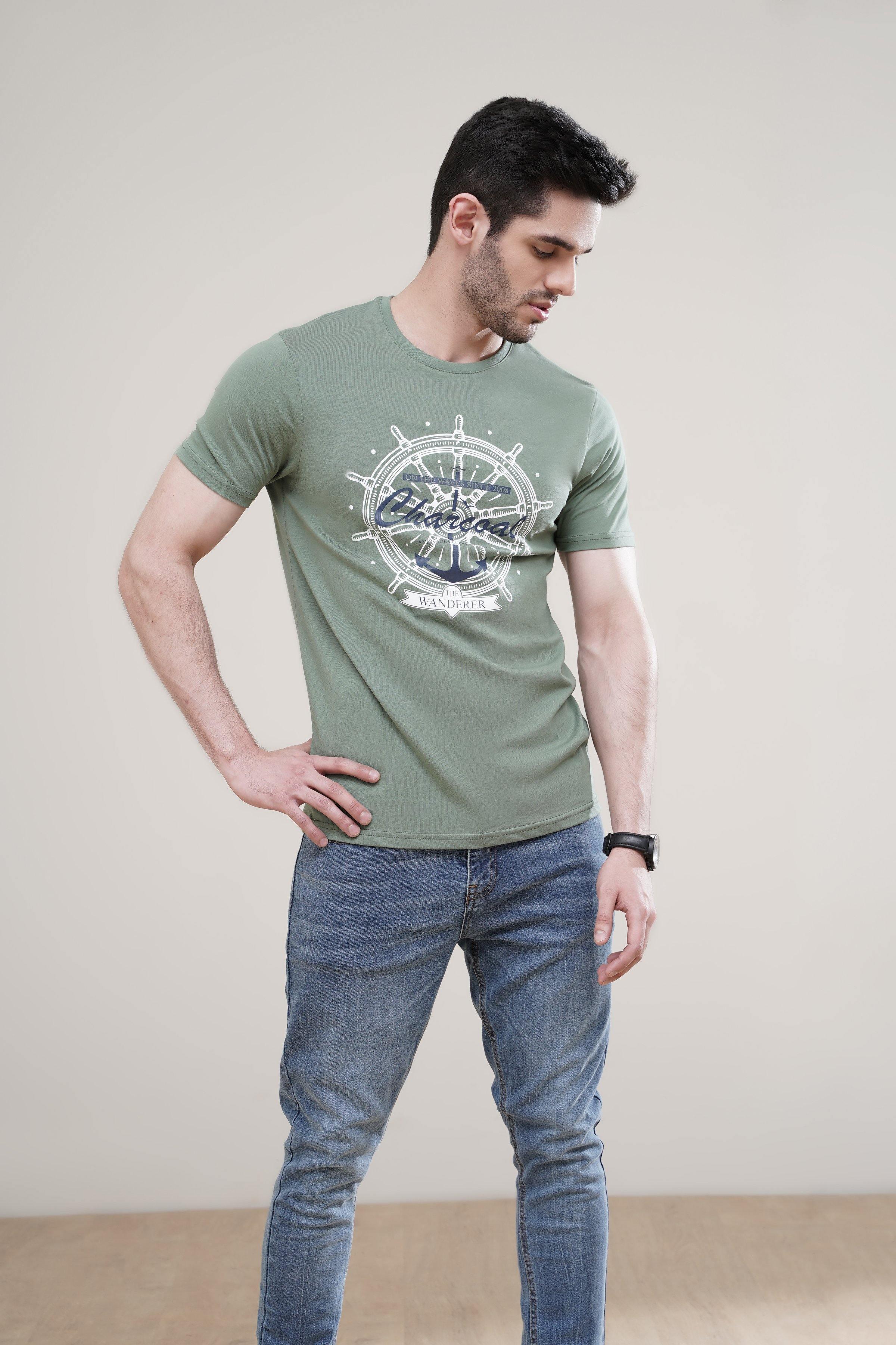 T SHIRT CREW NECK GREEN