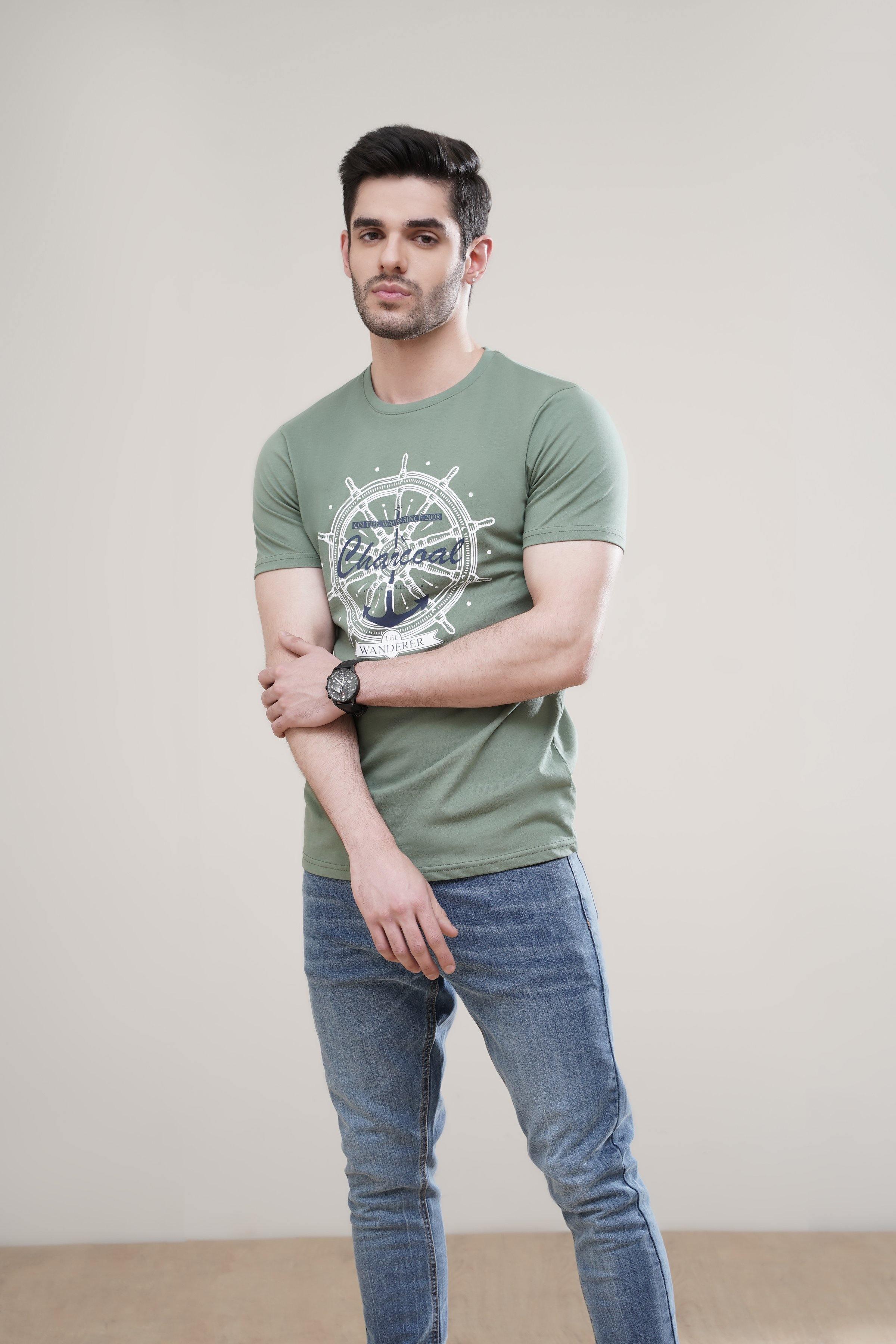 T SHIRT CREW NECK GREEN - Image 2