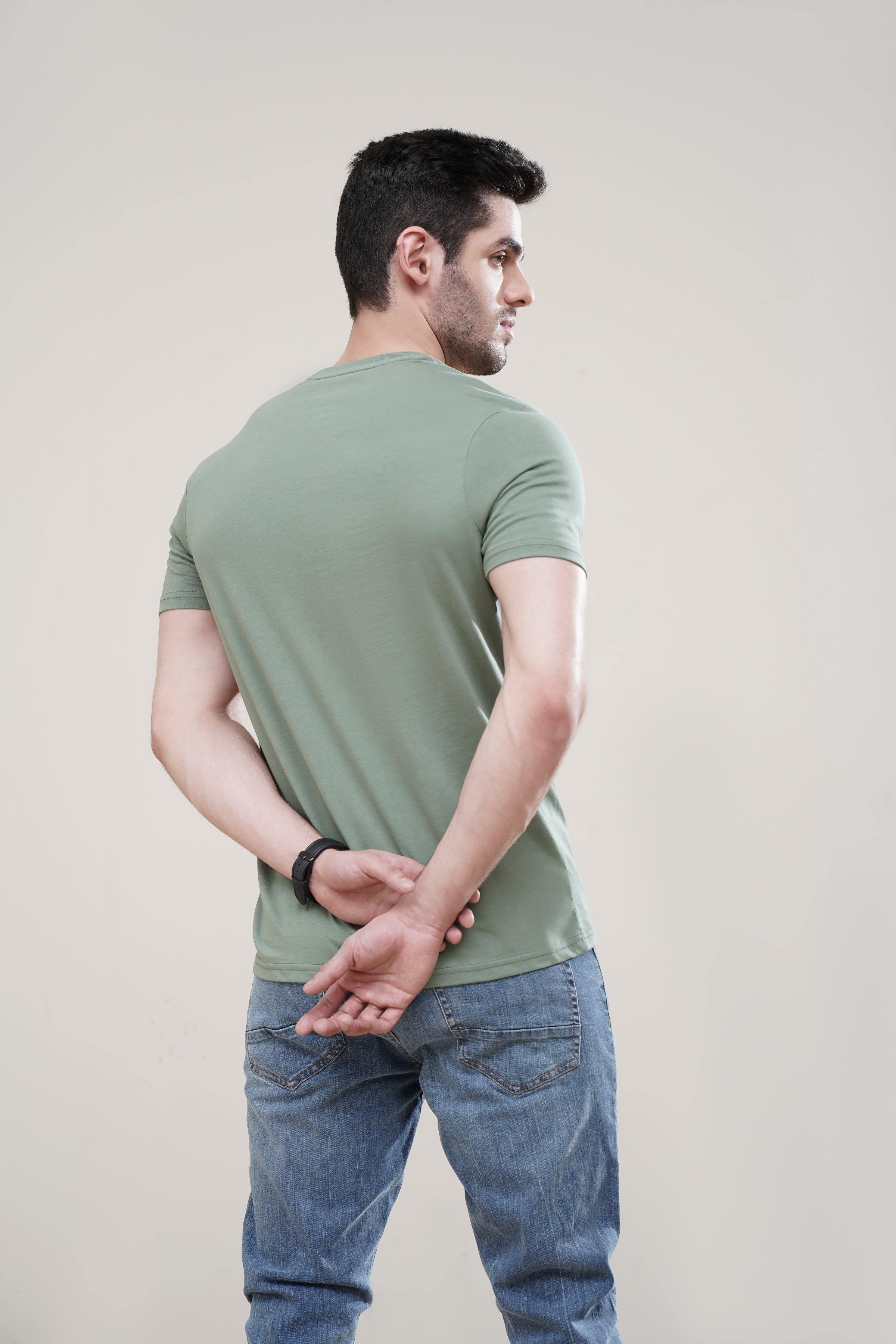 T SHIRT CREW NECK GREEN - Image 3