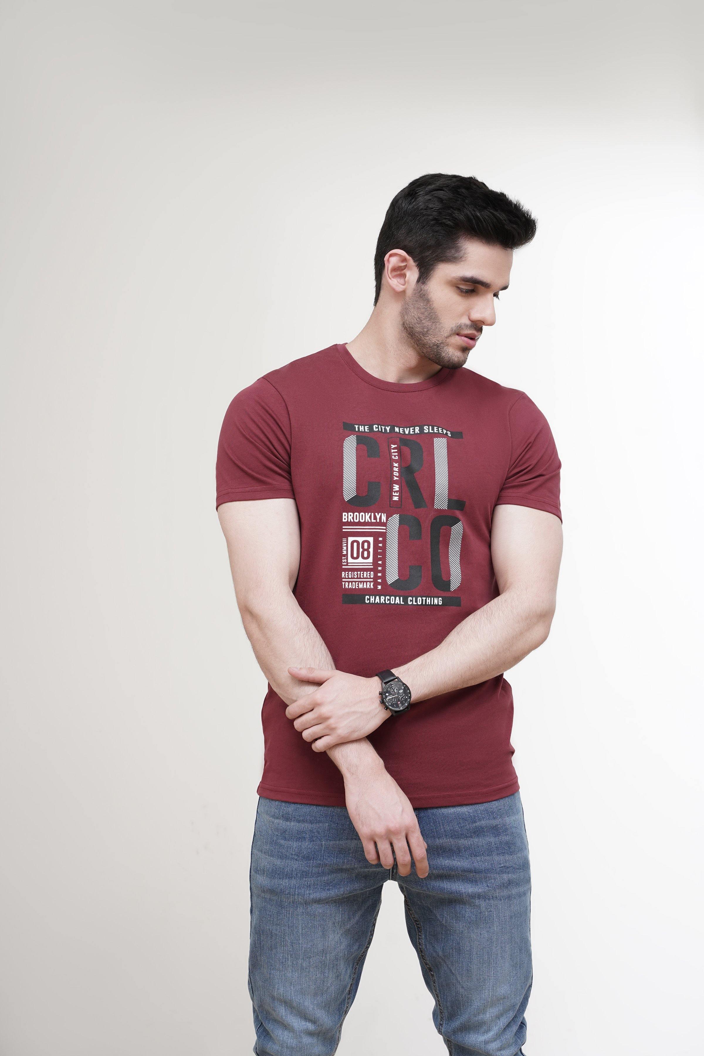 T SHIRT CREW NECK MAROON