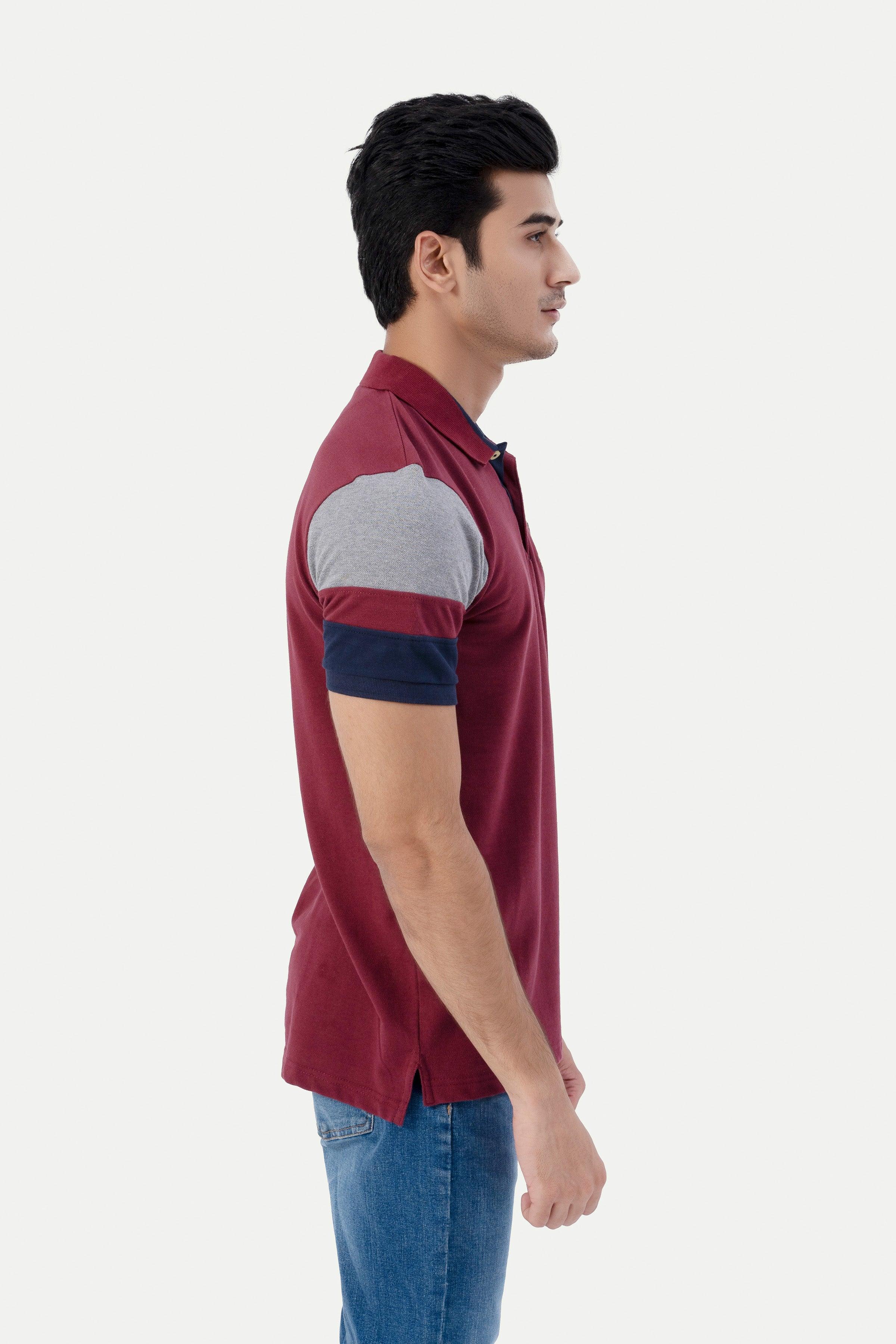 T SHIRT CUT & SEW POLO MAROON - Image 3