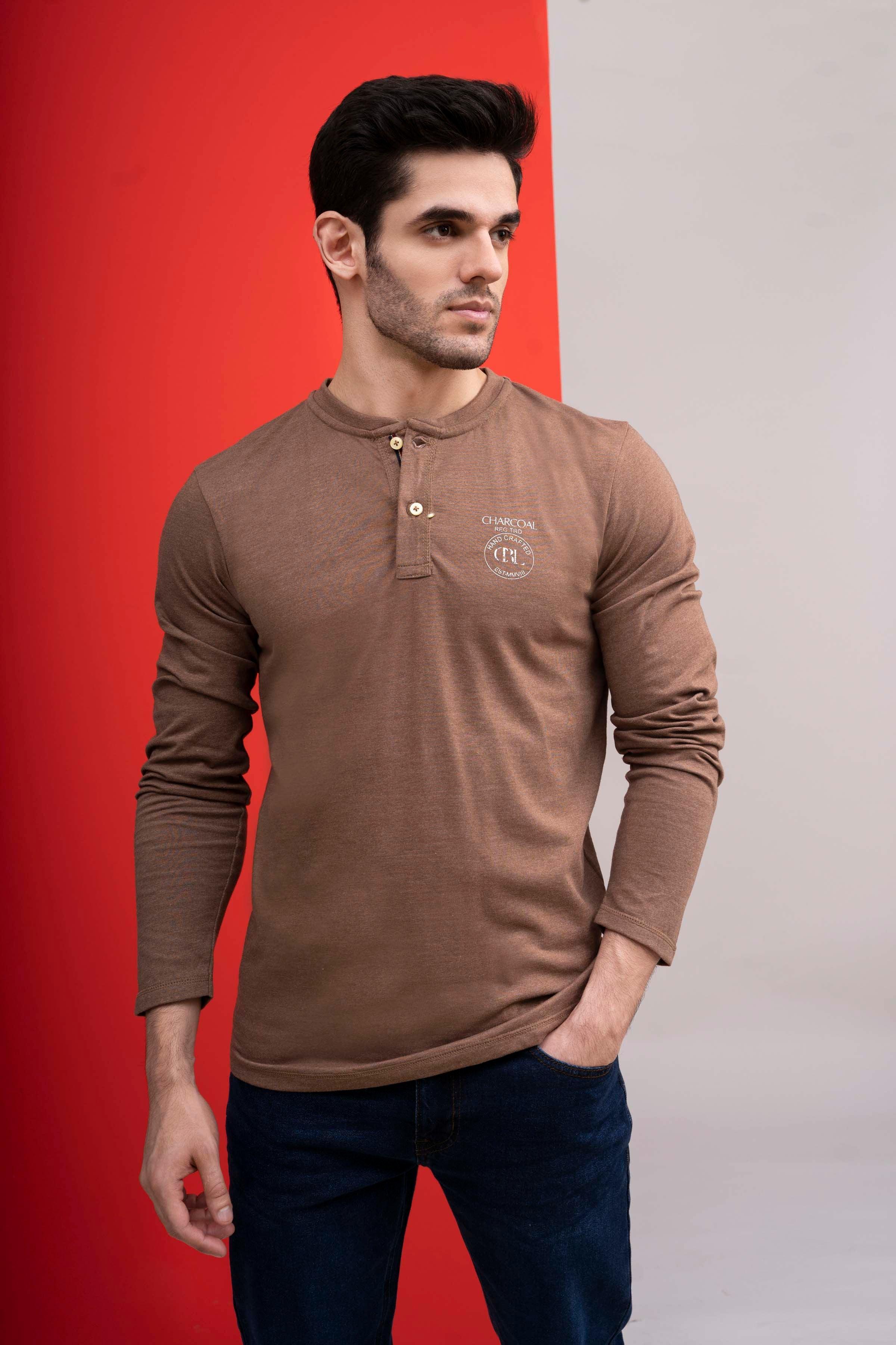 T SHIRT HENLAY FULL SLEEVE KHAKI - Image 2