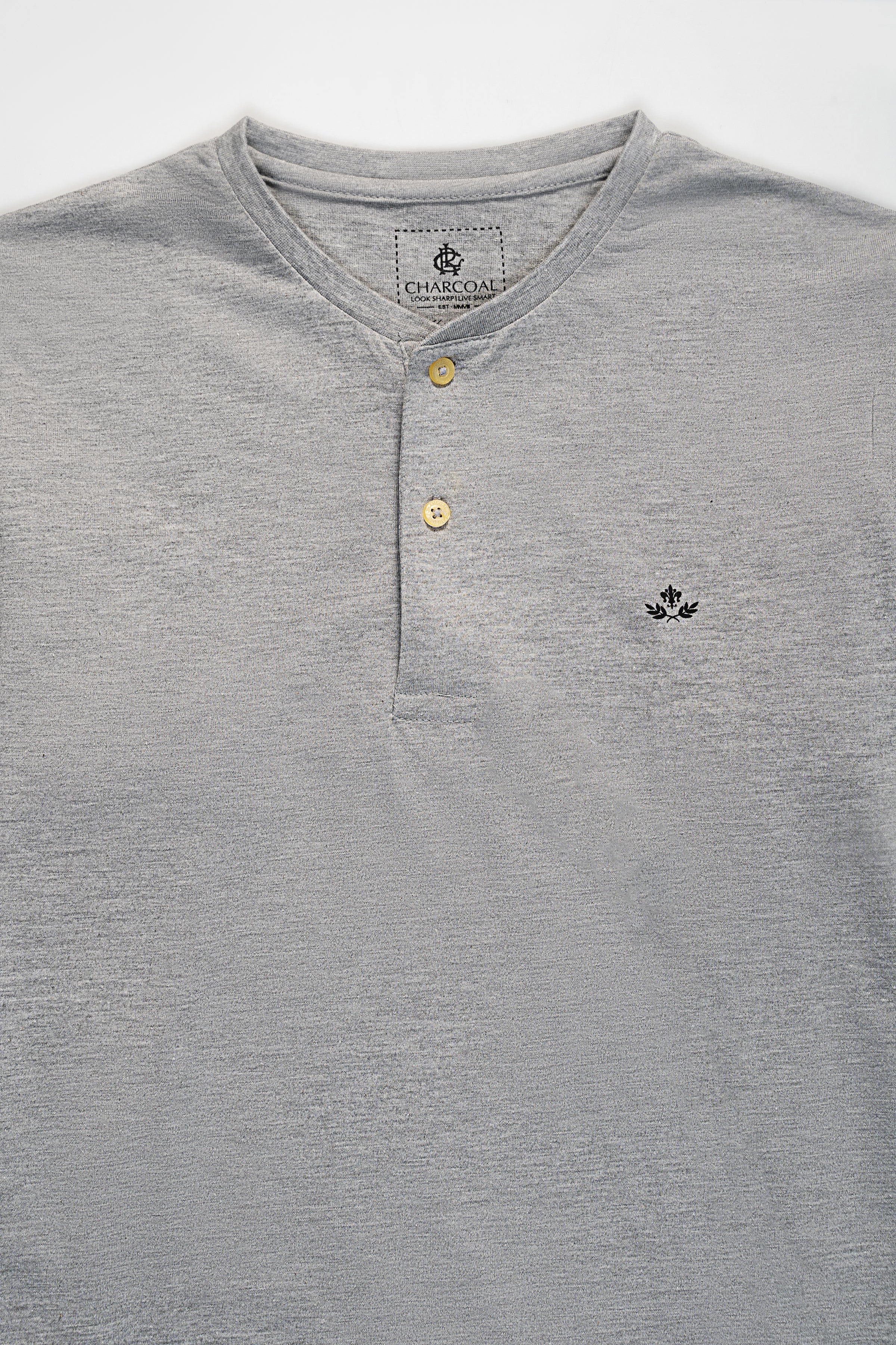 T SHIRT HENLY F/S GREY MELANGE - Image 2