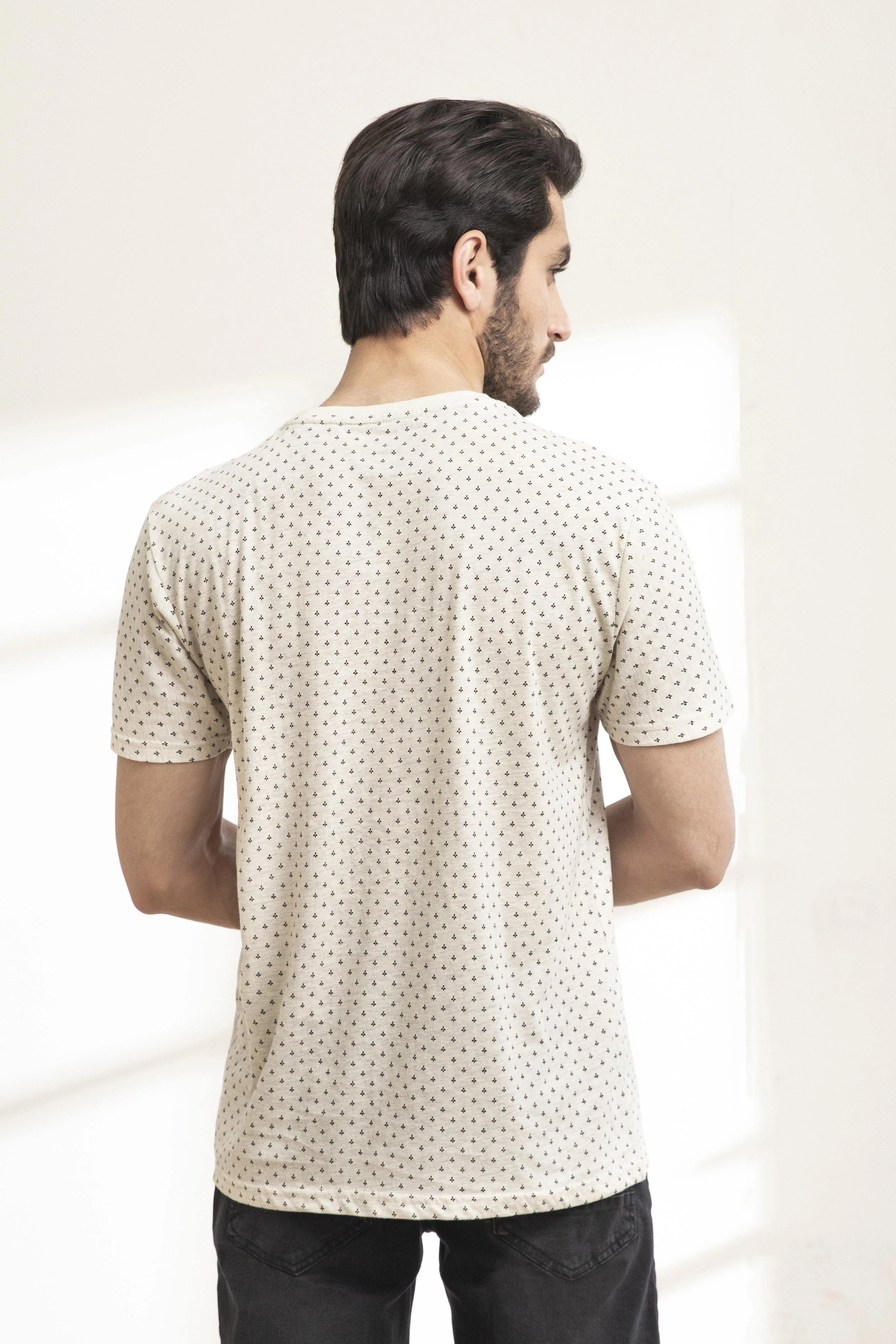 T SHIRT PRINTED ROUND NECK OATMEAL - Image 3