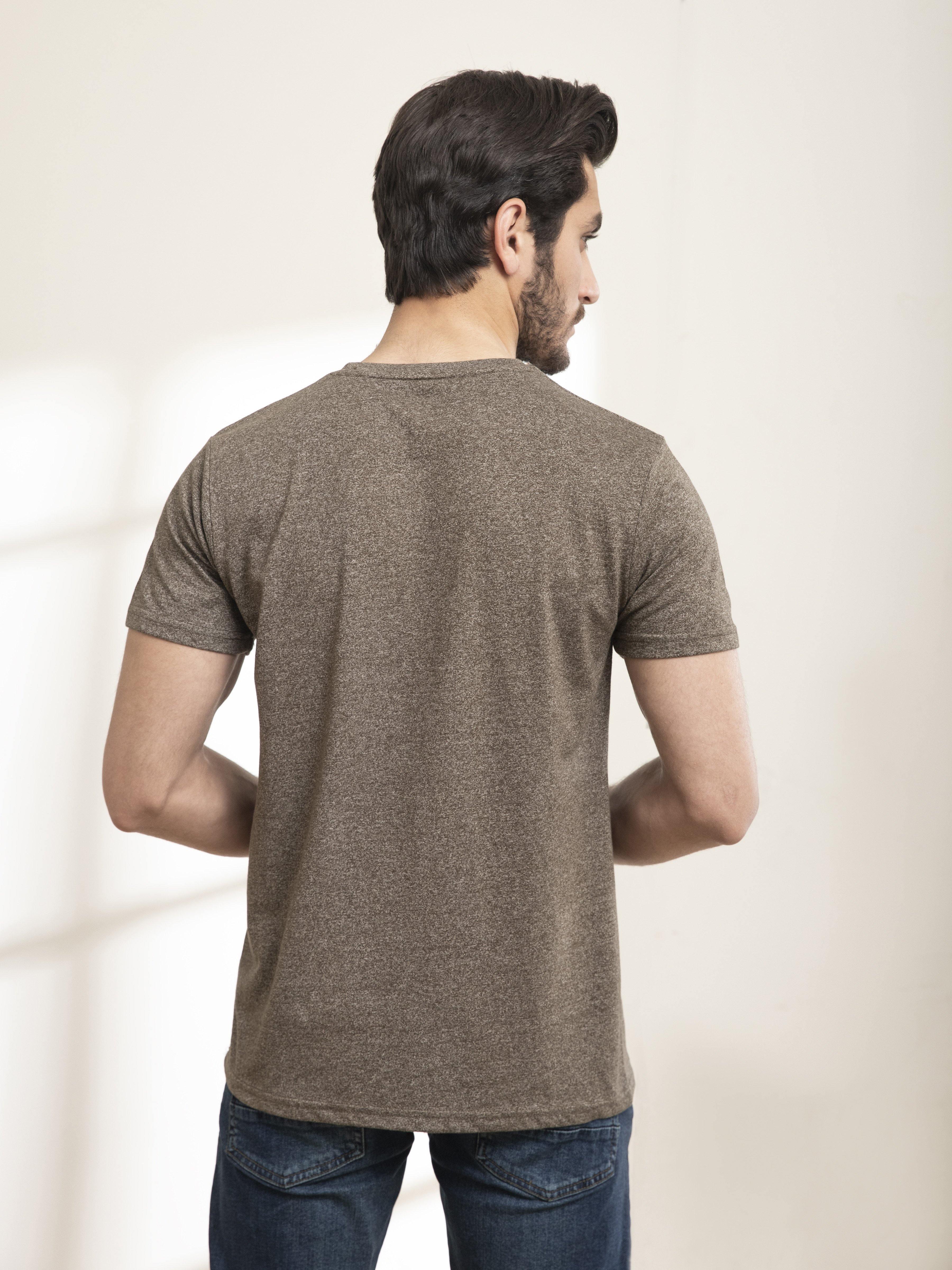 T SHIRT ROUND NECK CHAIN YARN OLIVE - Image 5