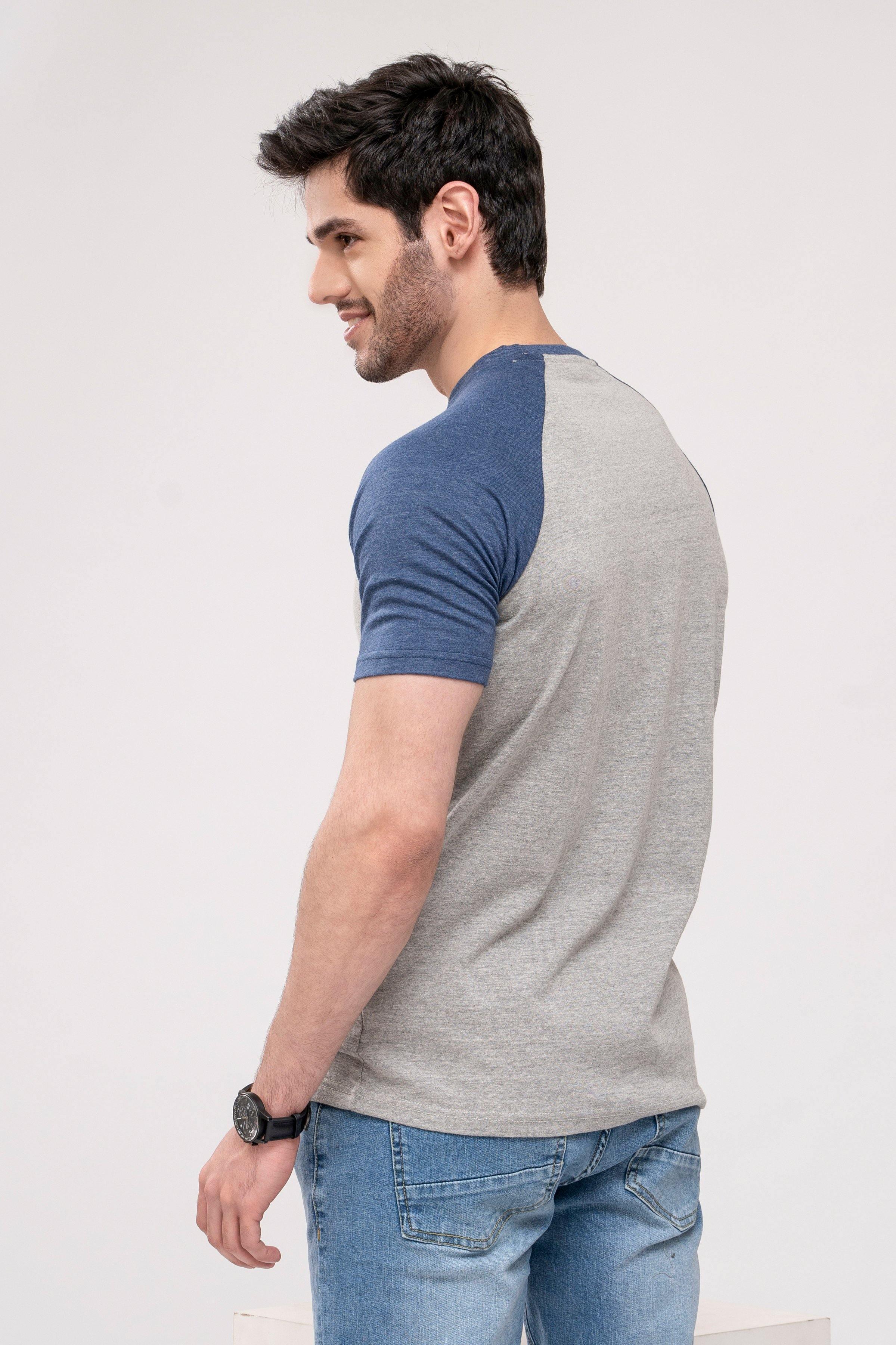 T SHIRT ROUND NECK GREY BLUE - Image 4