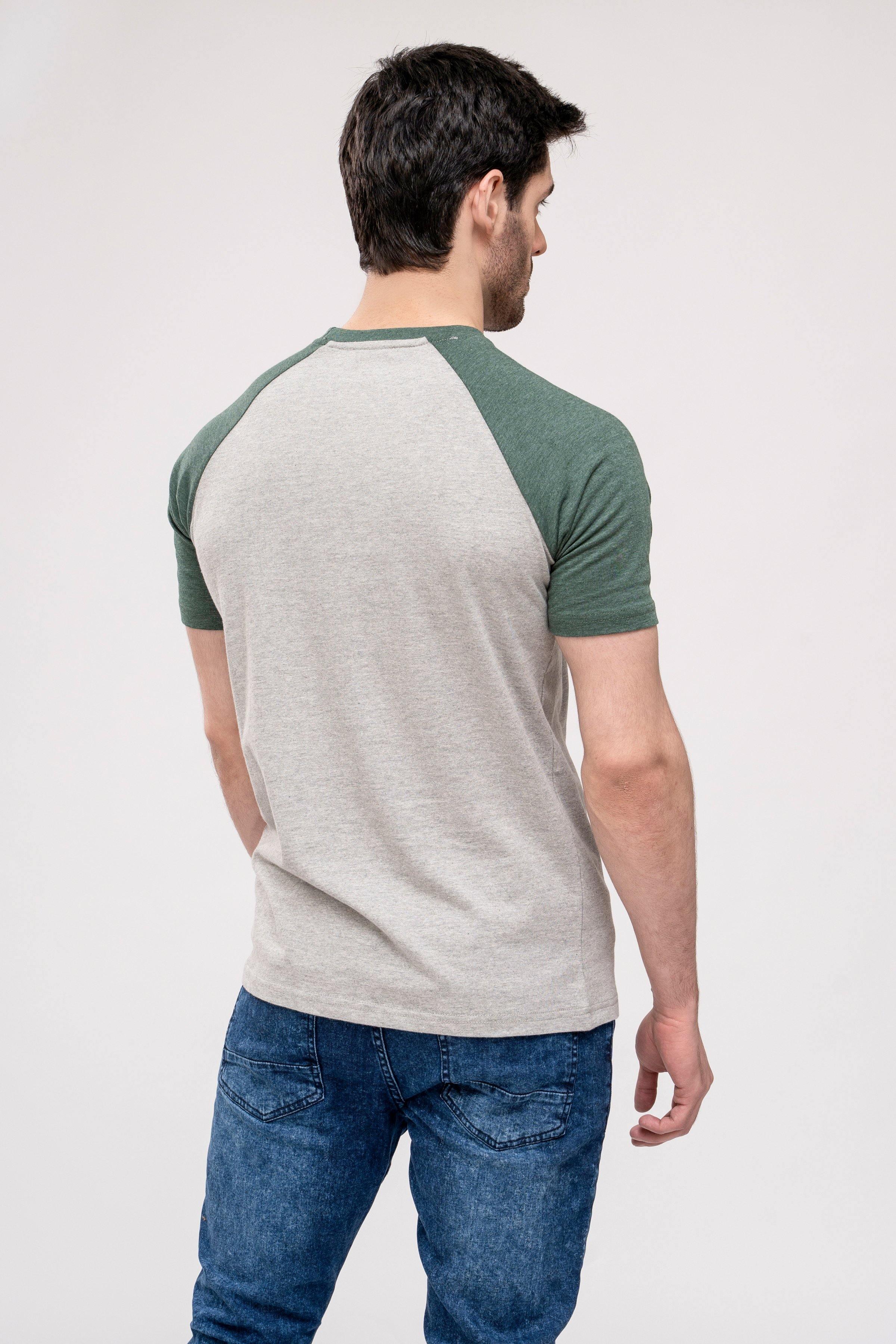 T SHIRT ROUND NECK GREY GREEN - Image 4