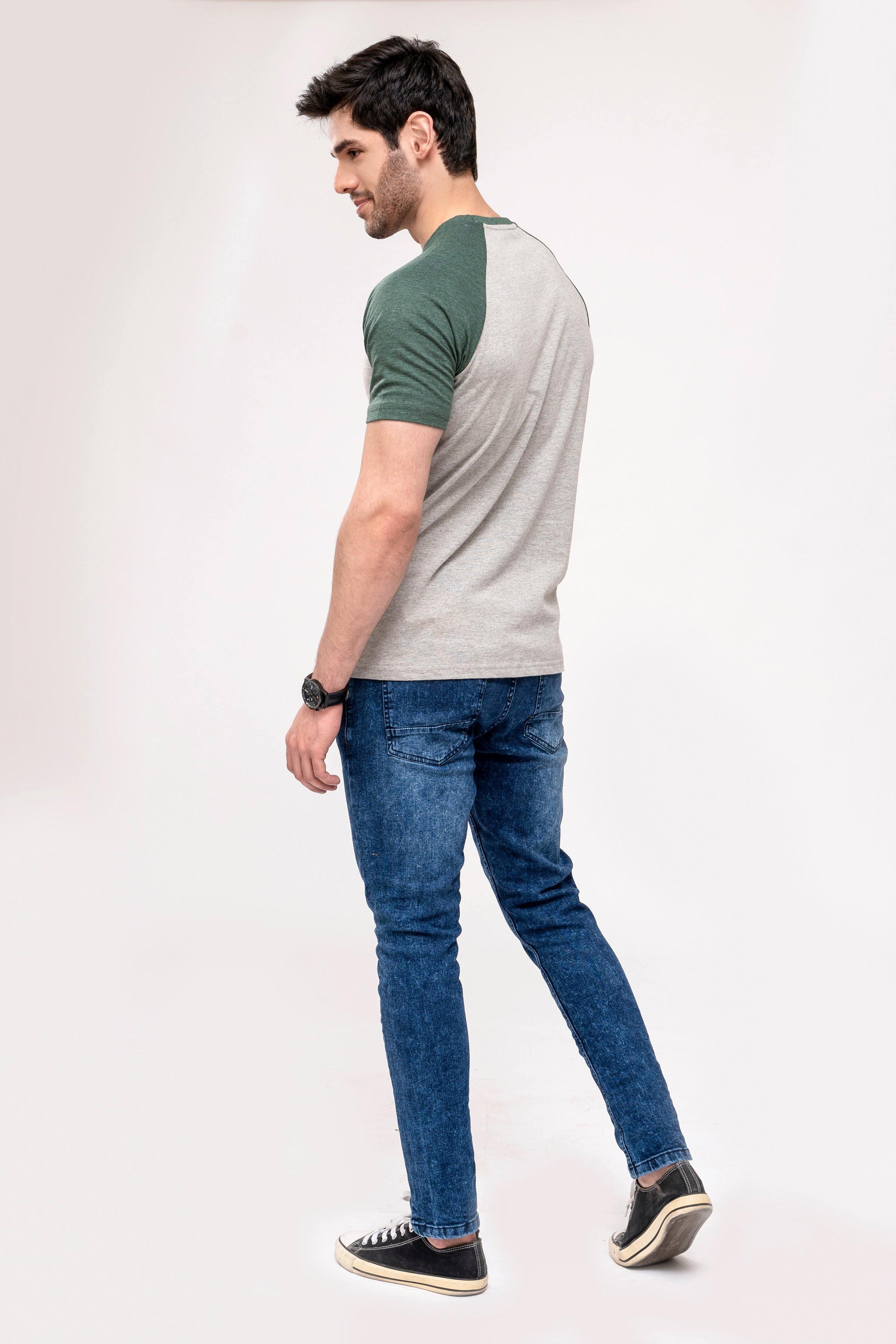 T SHIRT ROUND NECK GREY GREEN - Image 5