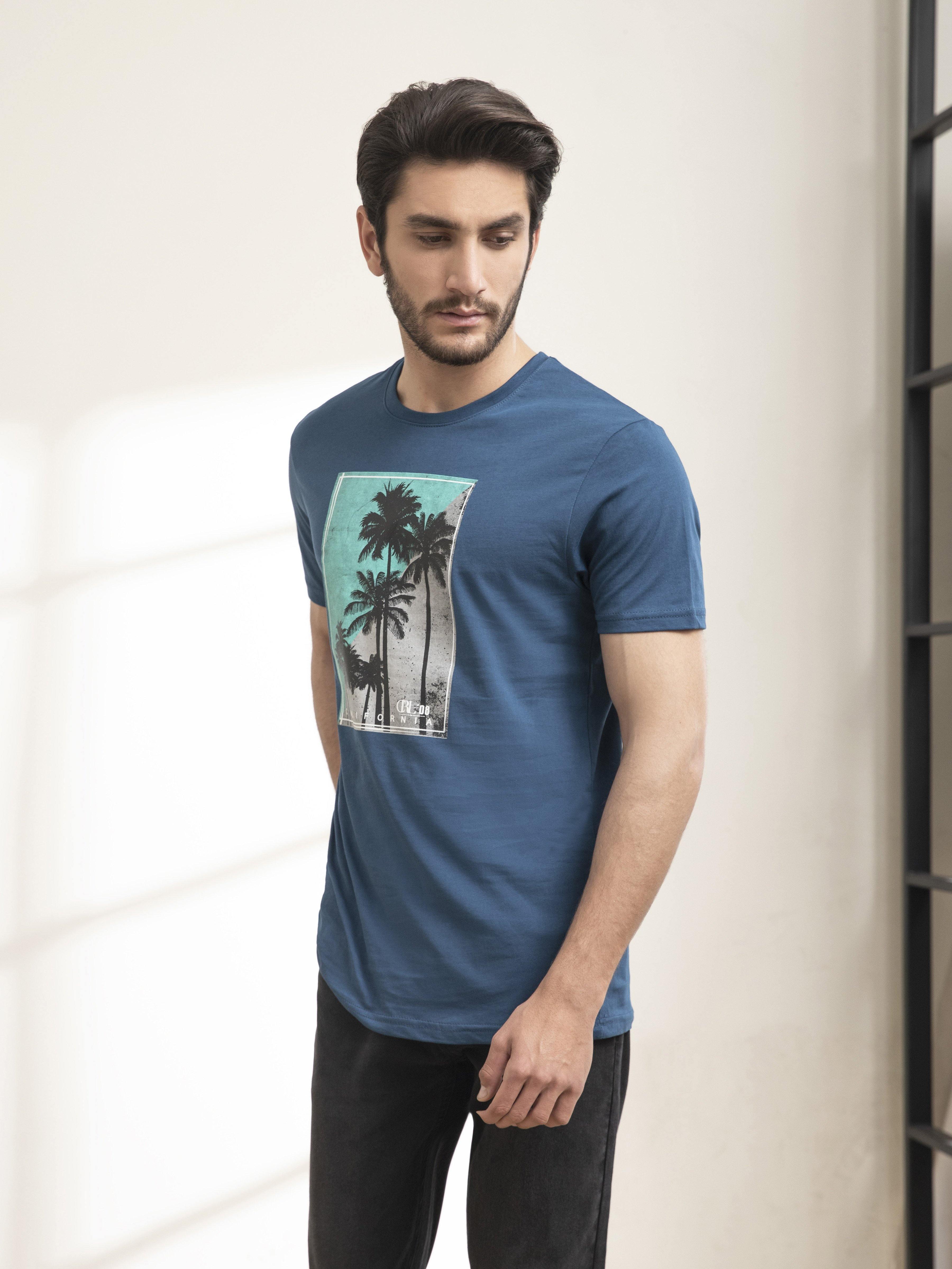 T SHIRT ROUND NECK  BODY TREES TEAL - Image 3