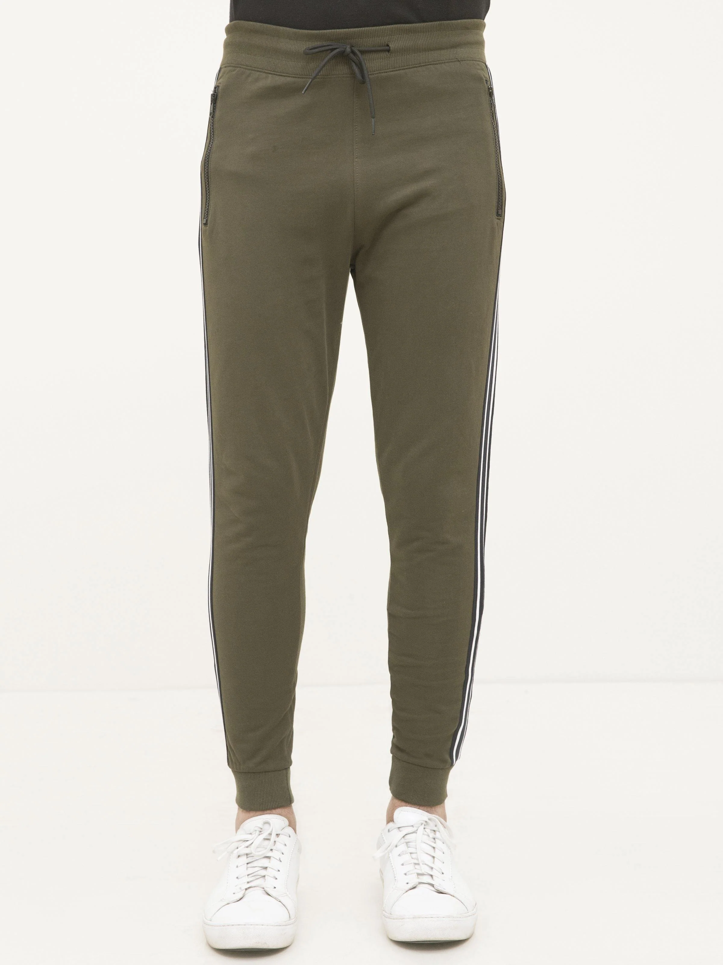 TERRY SIDE TAPE TROUSER DARK OLIVE - Image 2