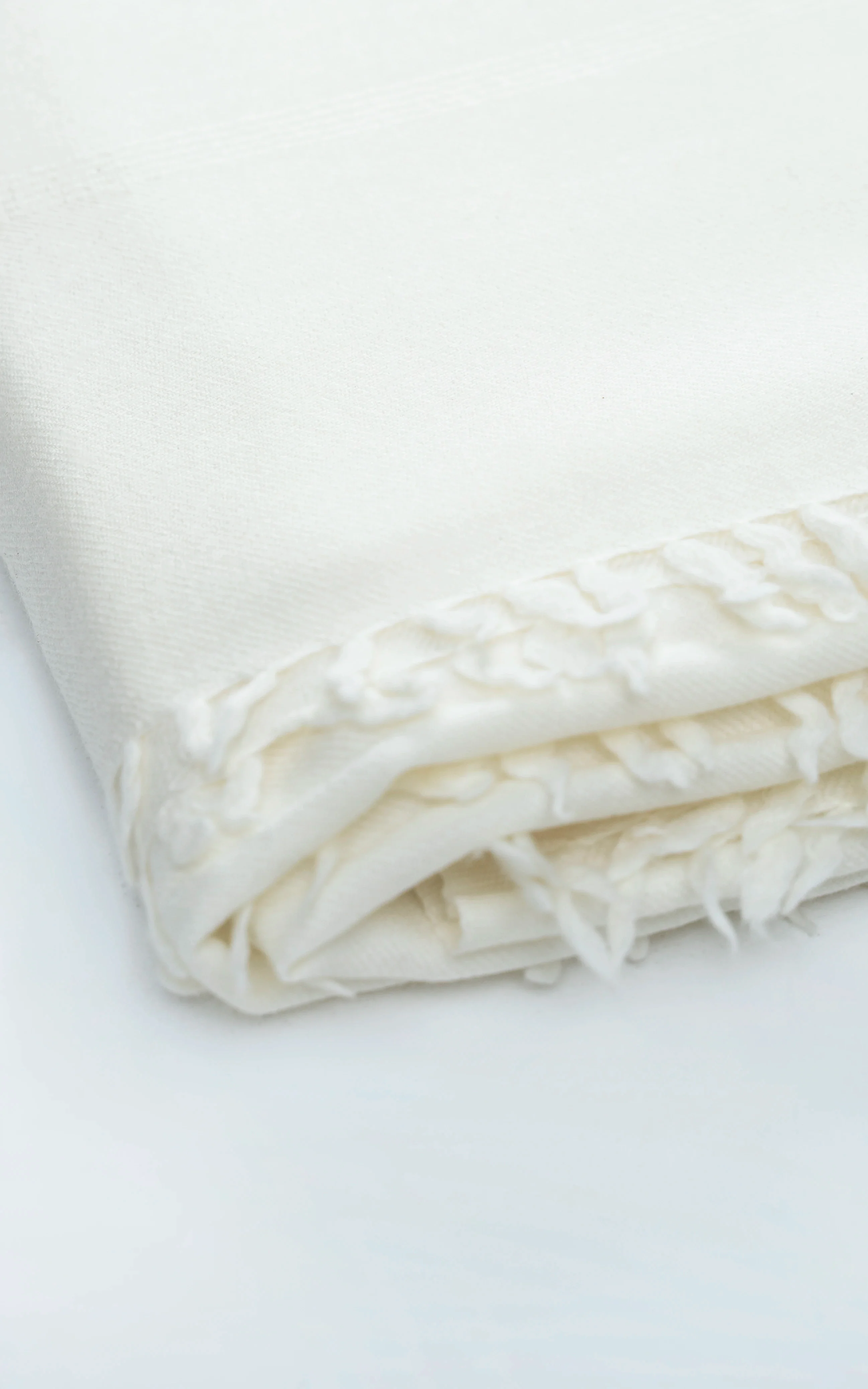 TEXTURED BLENDED | PREMIUM WOOL SHAWL WHITE - Image 2
