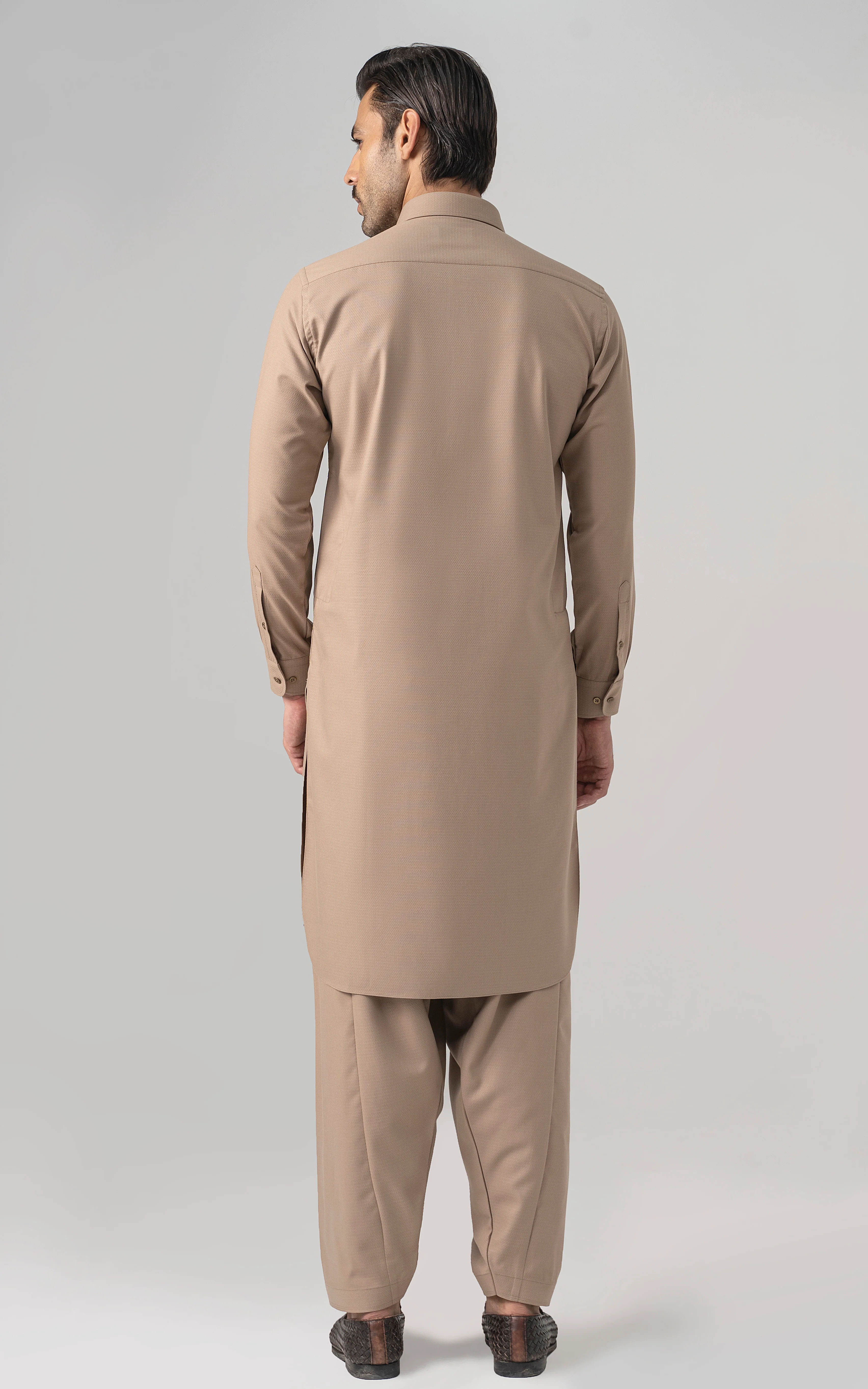 TEXTURED BLENDED WASH & WEAR - SIGNATURE COLLECTION KHAKI - Image 4