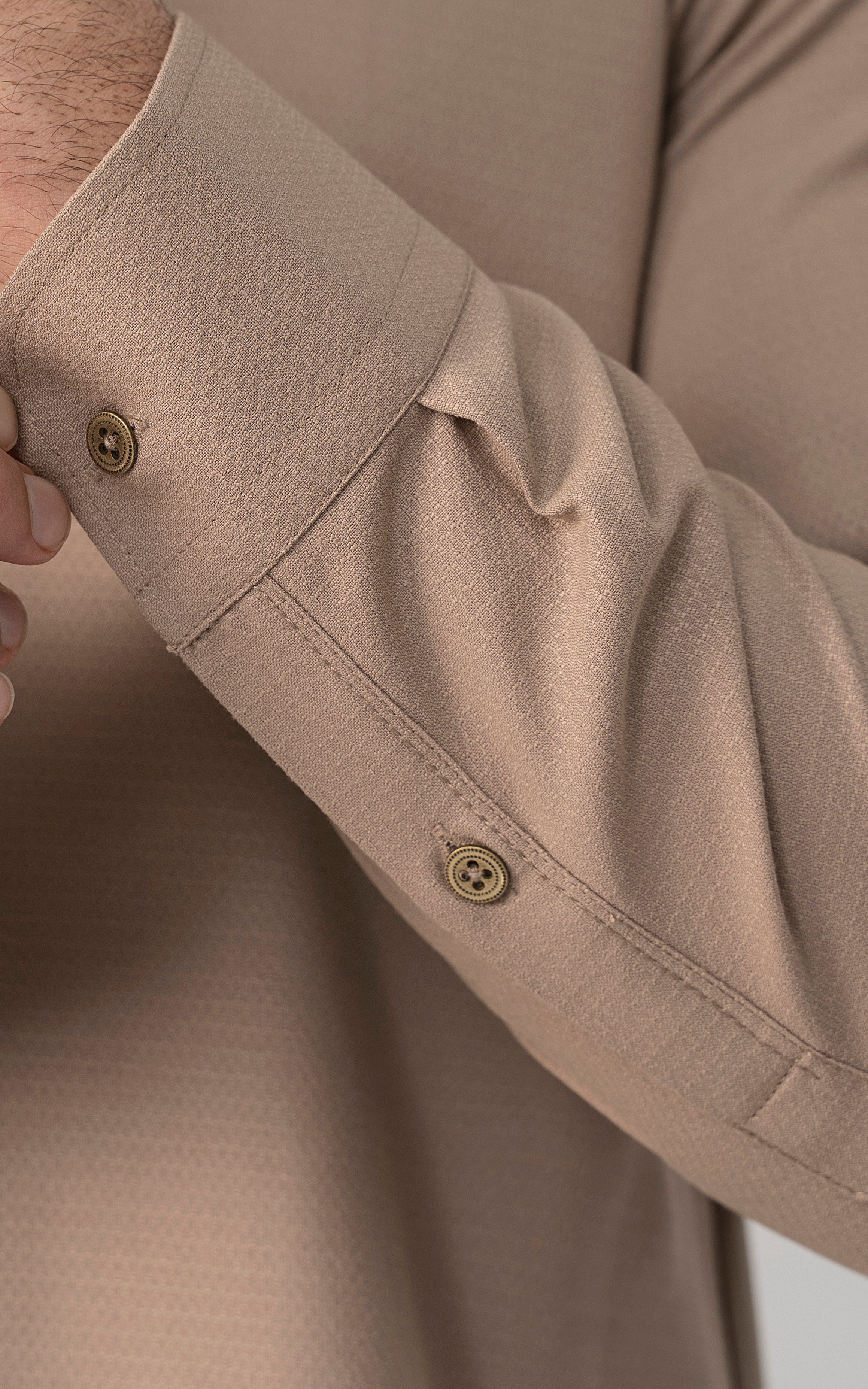 TEXTURED BLENDED WASH & WEAR - SIGNATURE COLLECTION KHAKI - Image 6