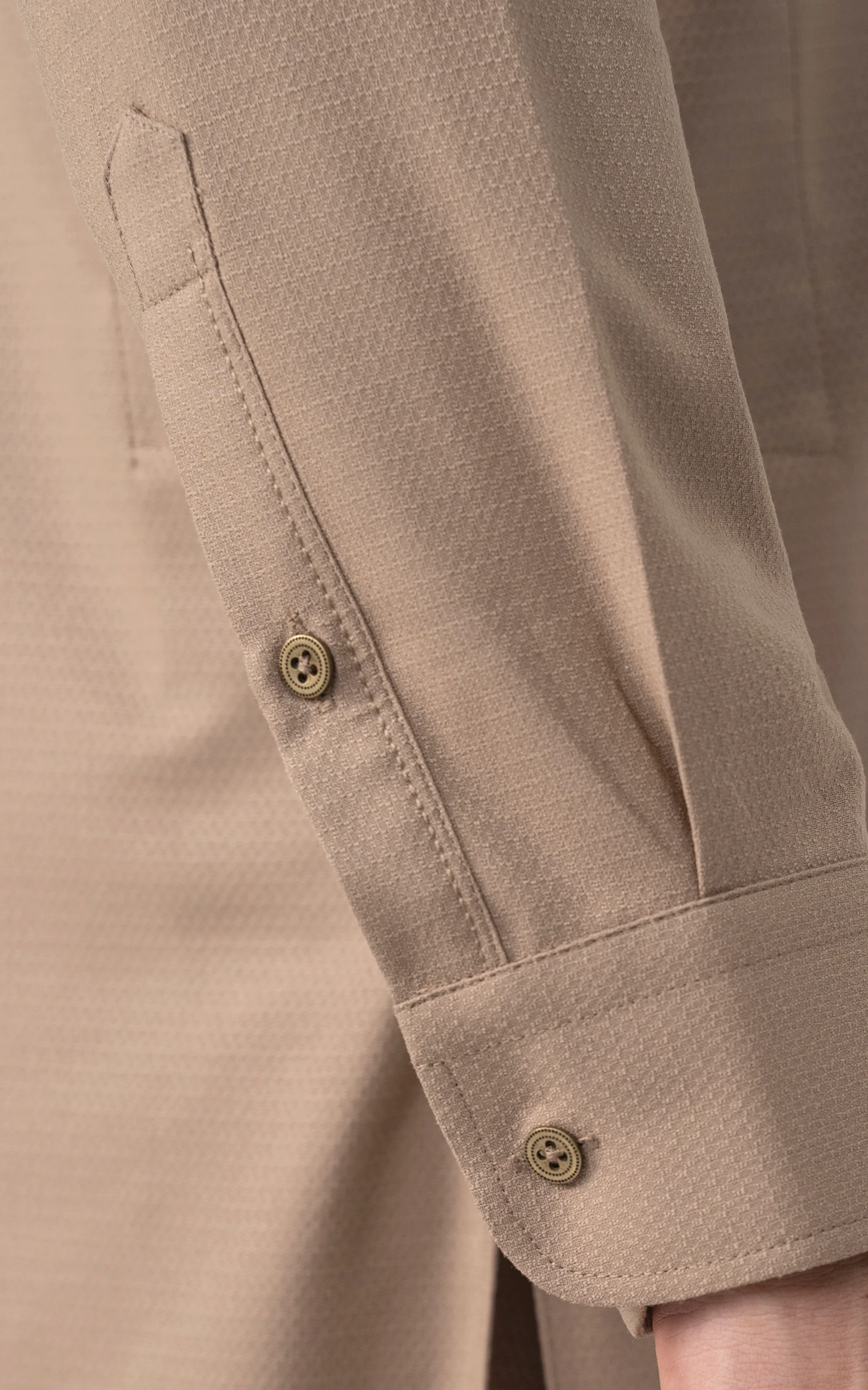 TEXTURED BLENDED WASH & WEAR - SIGNATURE COLLECTION KHAKI - Image 7