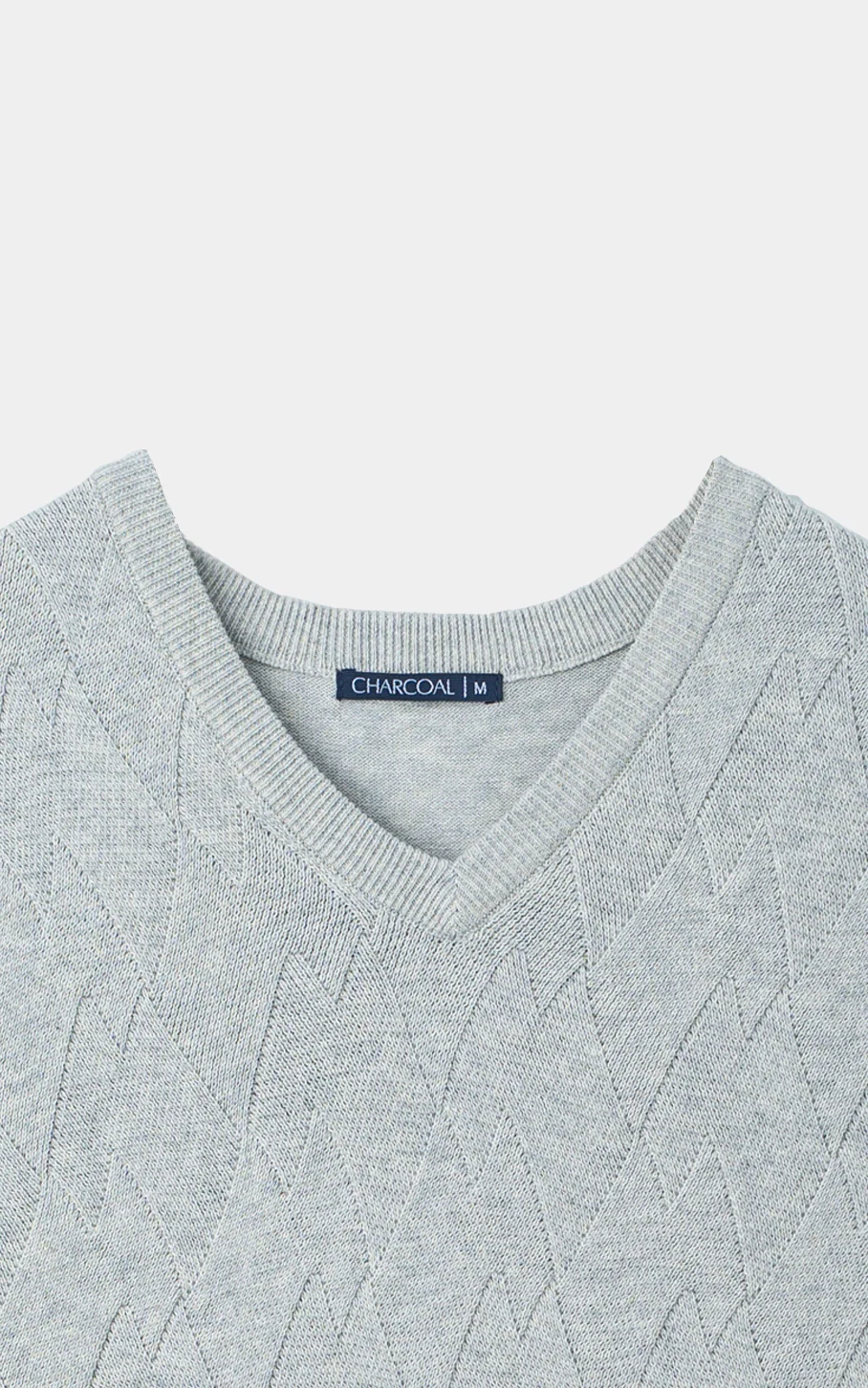 Textured Knit Sleeveless Sweater Grey Melange - Image 2