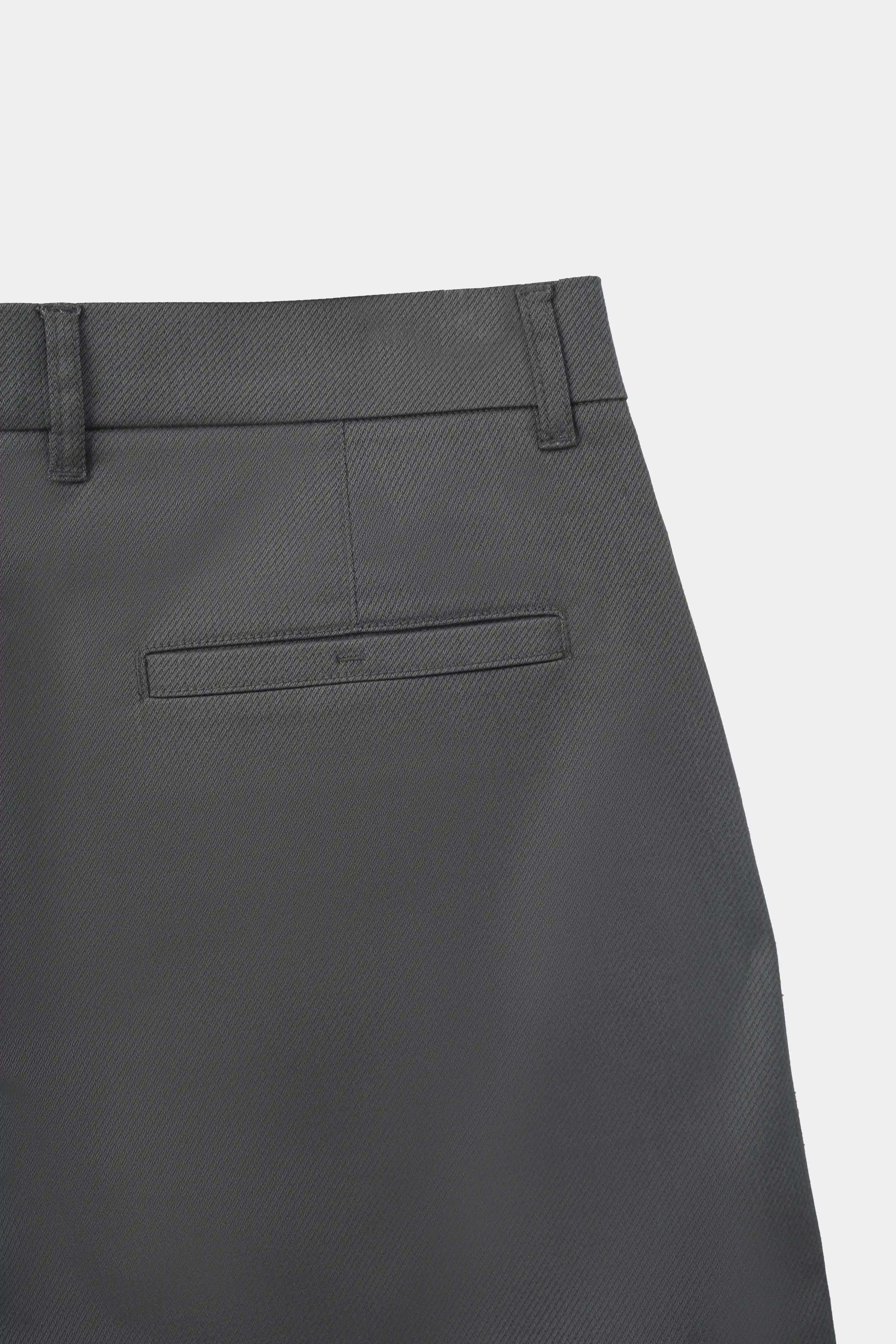 TEXTURED REGULAR FIT CASUAL PANT OLIVE - Image 3
