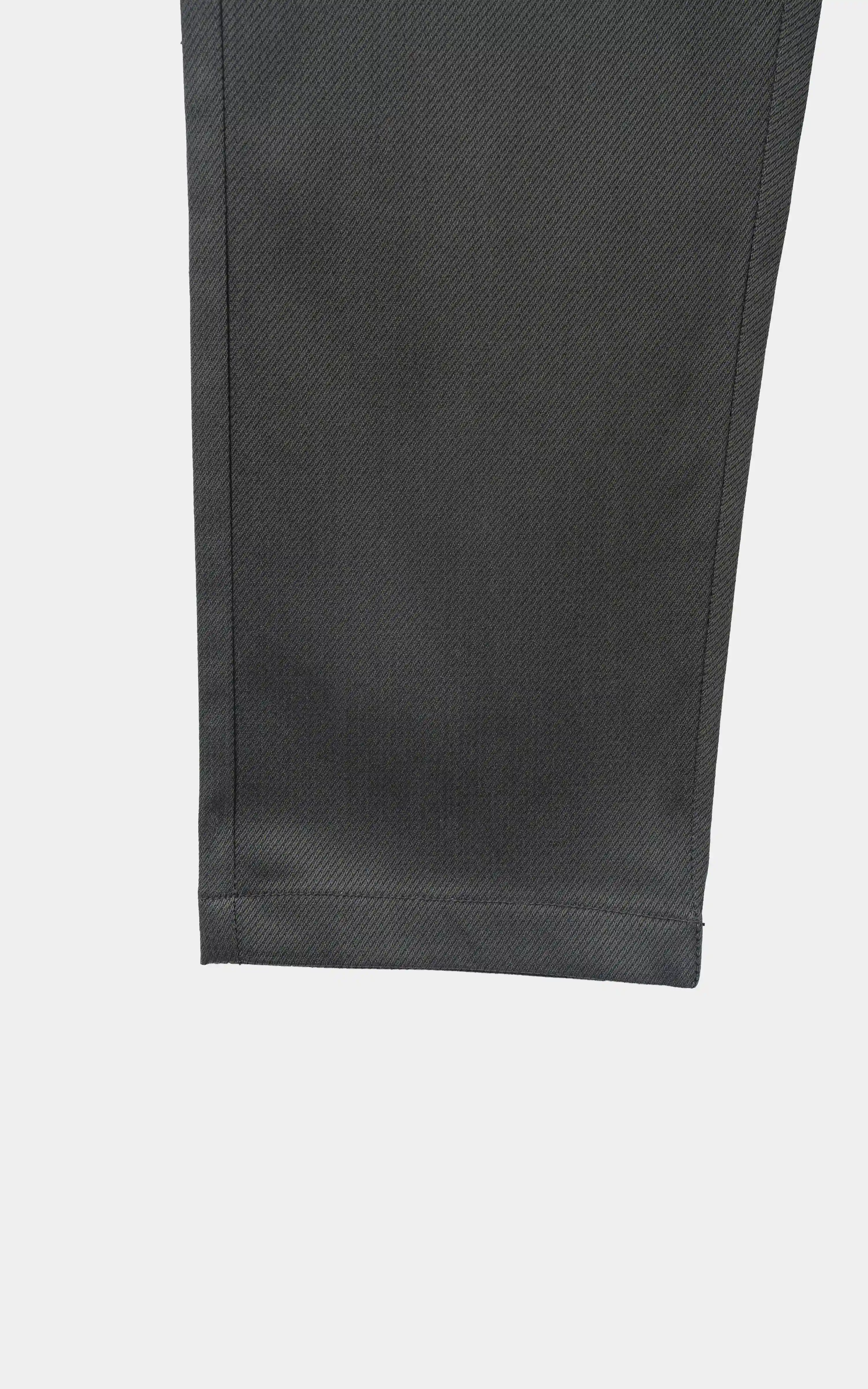 TEXTURED REGULAR FIT CASUAL PANT OLIVE - Image 4