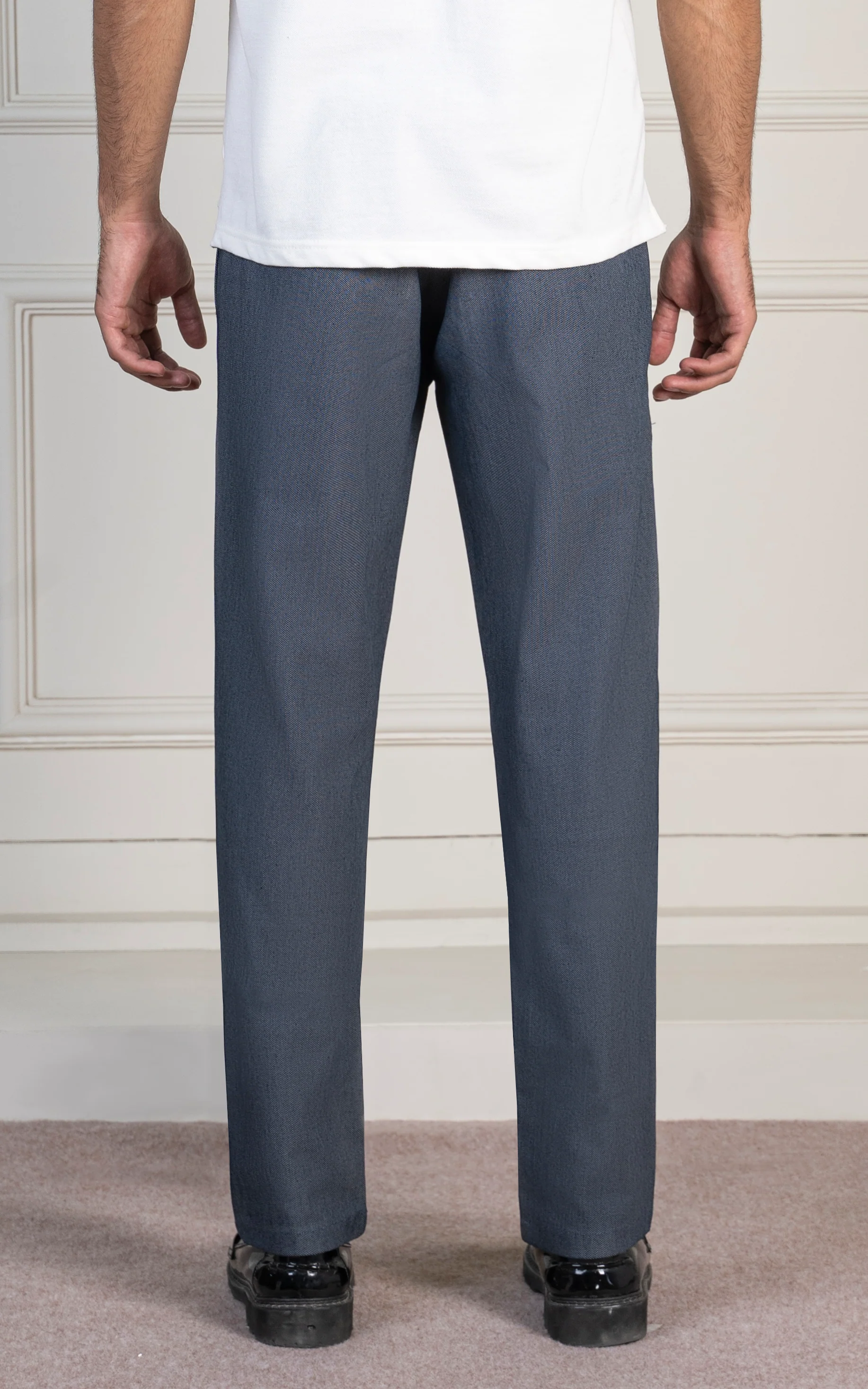 TEXTURED SMART FIT PANT NAVY - Image 3