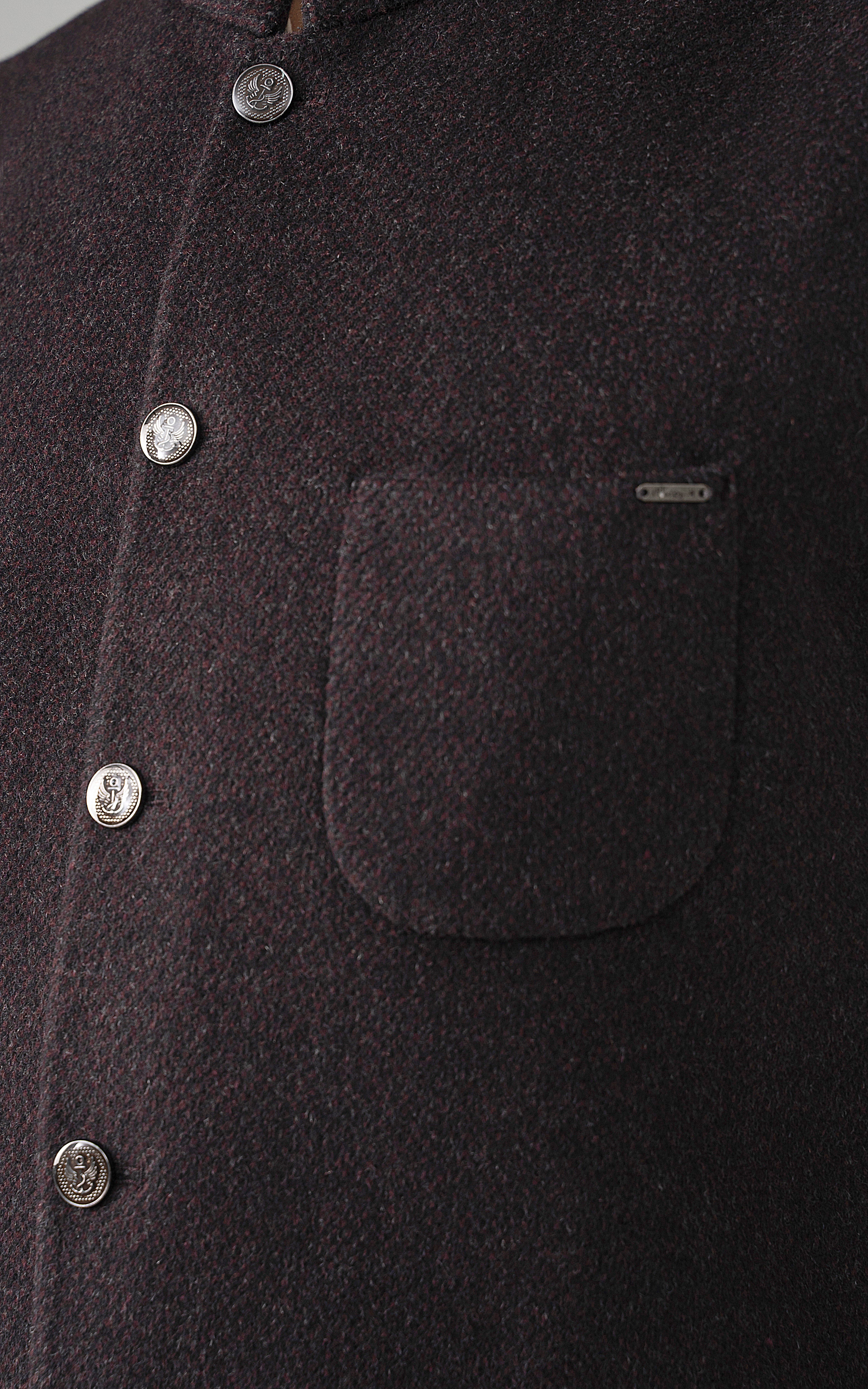 TEXTURED WOOL BLENDED WAISTCOAT - SIGNATURE COLLECTION MAROON - Image 6