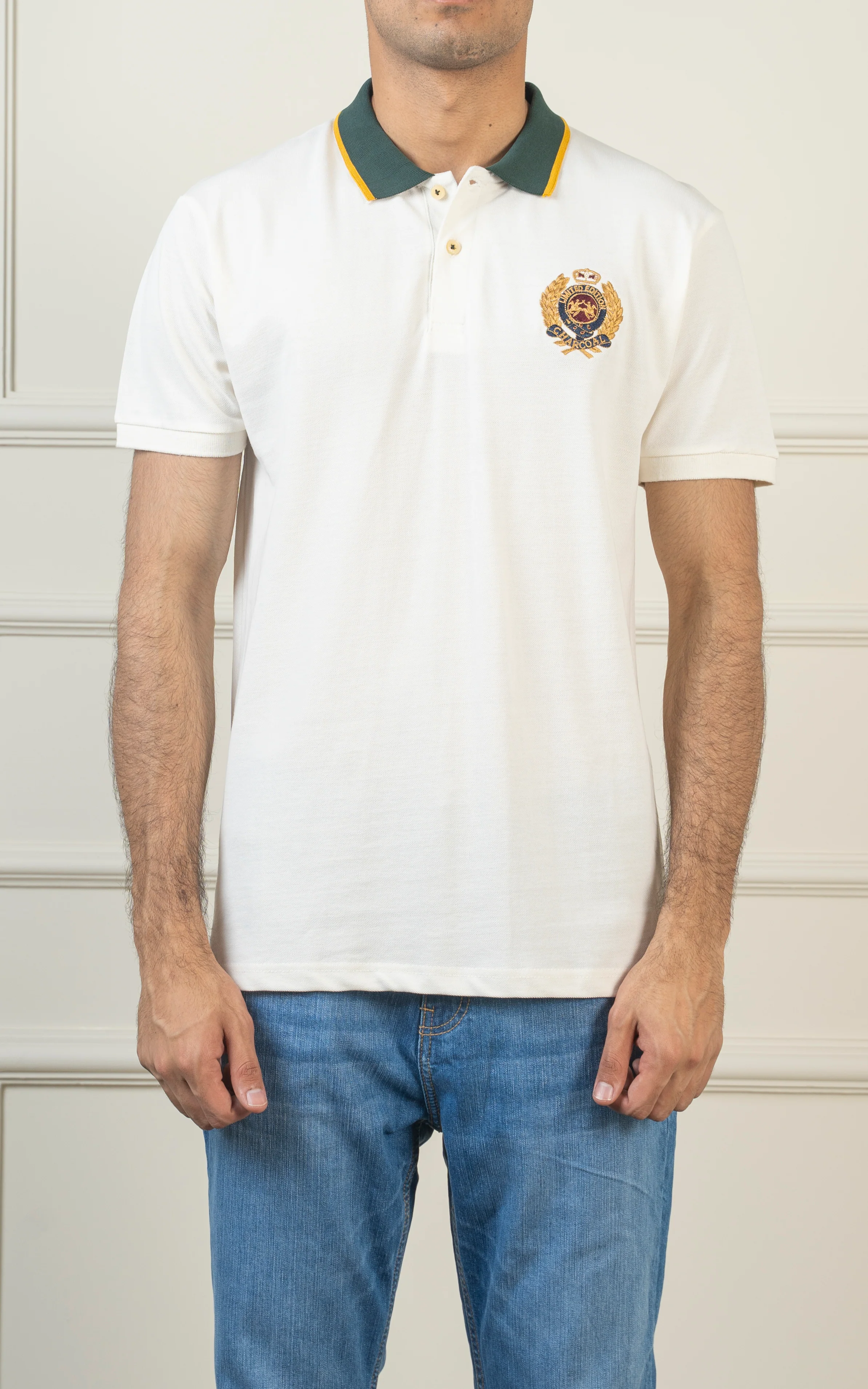 TIPPING CONTRAST COLLAR POLO WHITE - Image 3