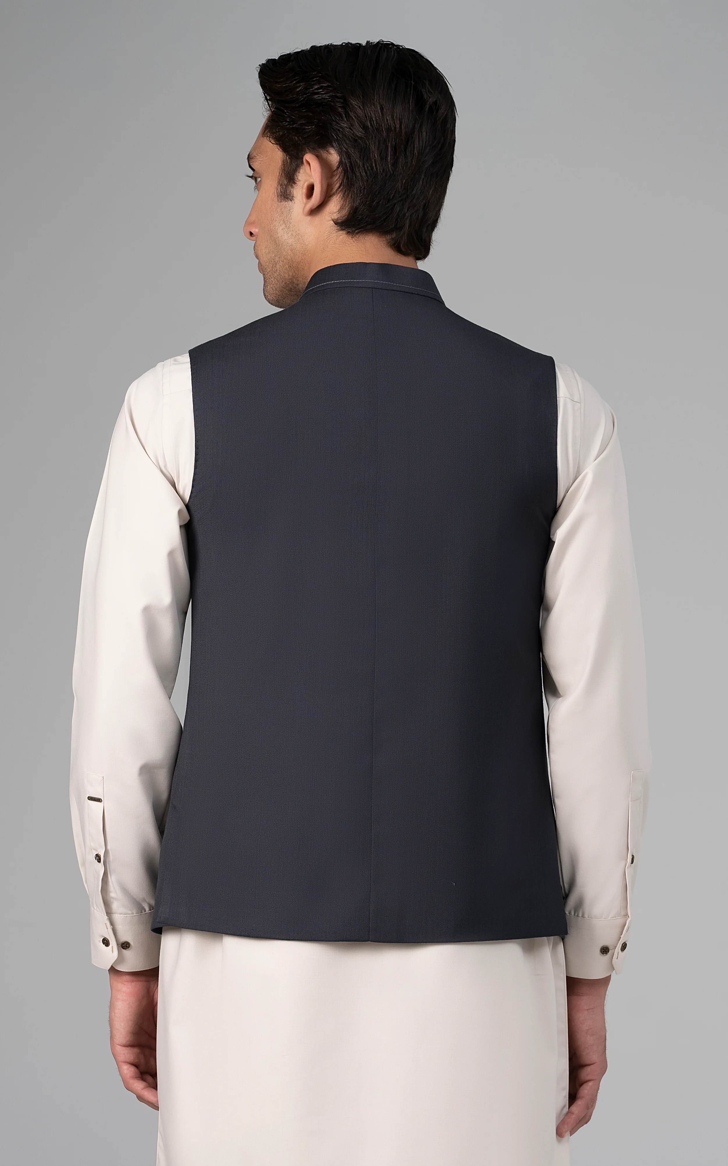 TROPICAL WAISTCOAT -SIGNATURE COLLECTION DARK GREY - Image 4