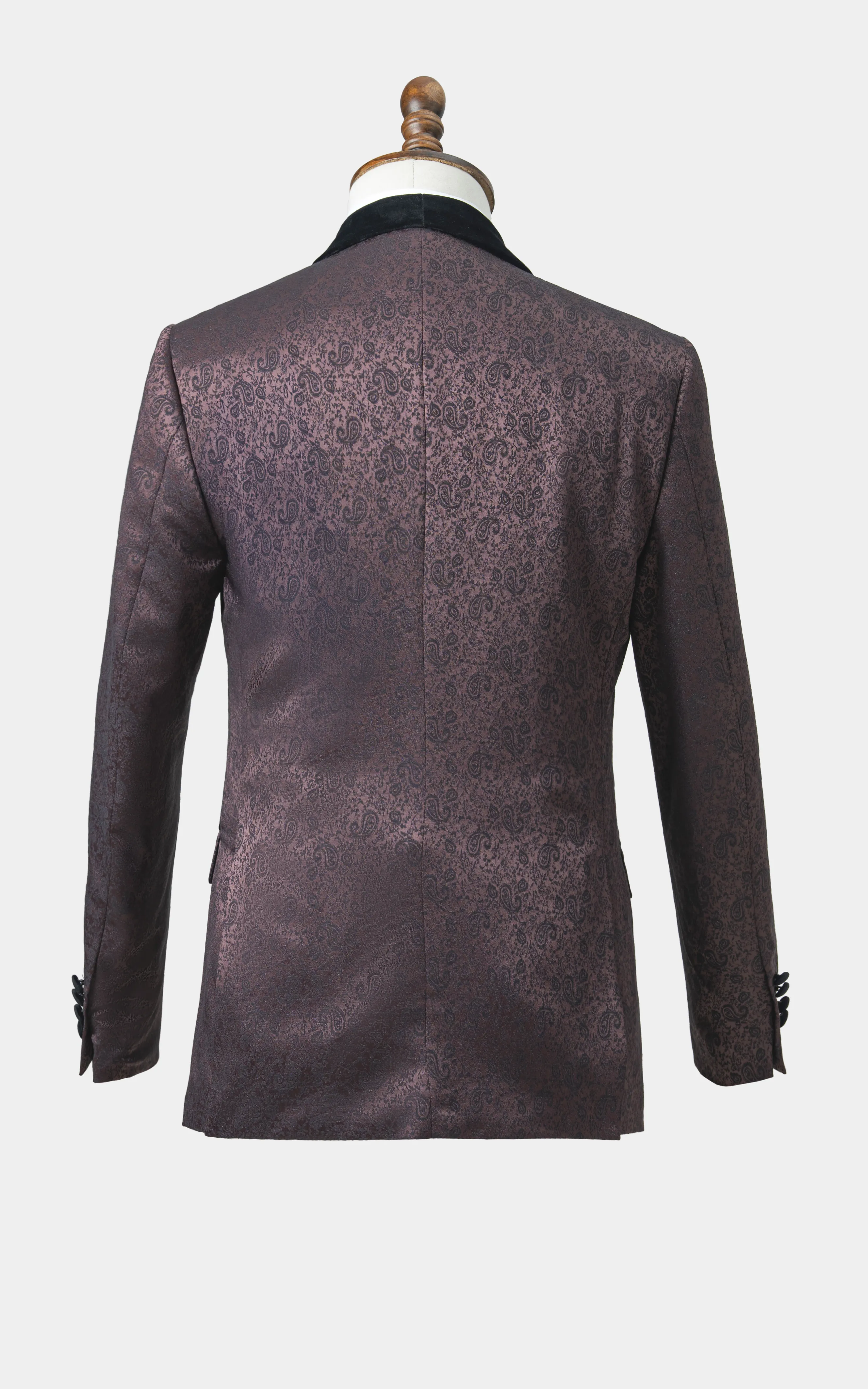 Tuxedo Suit With Shawl Lapel burgundy - Image 3