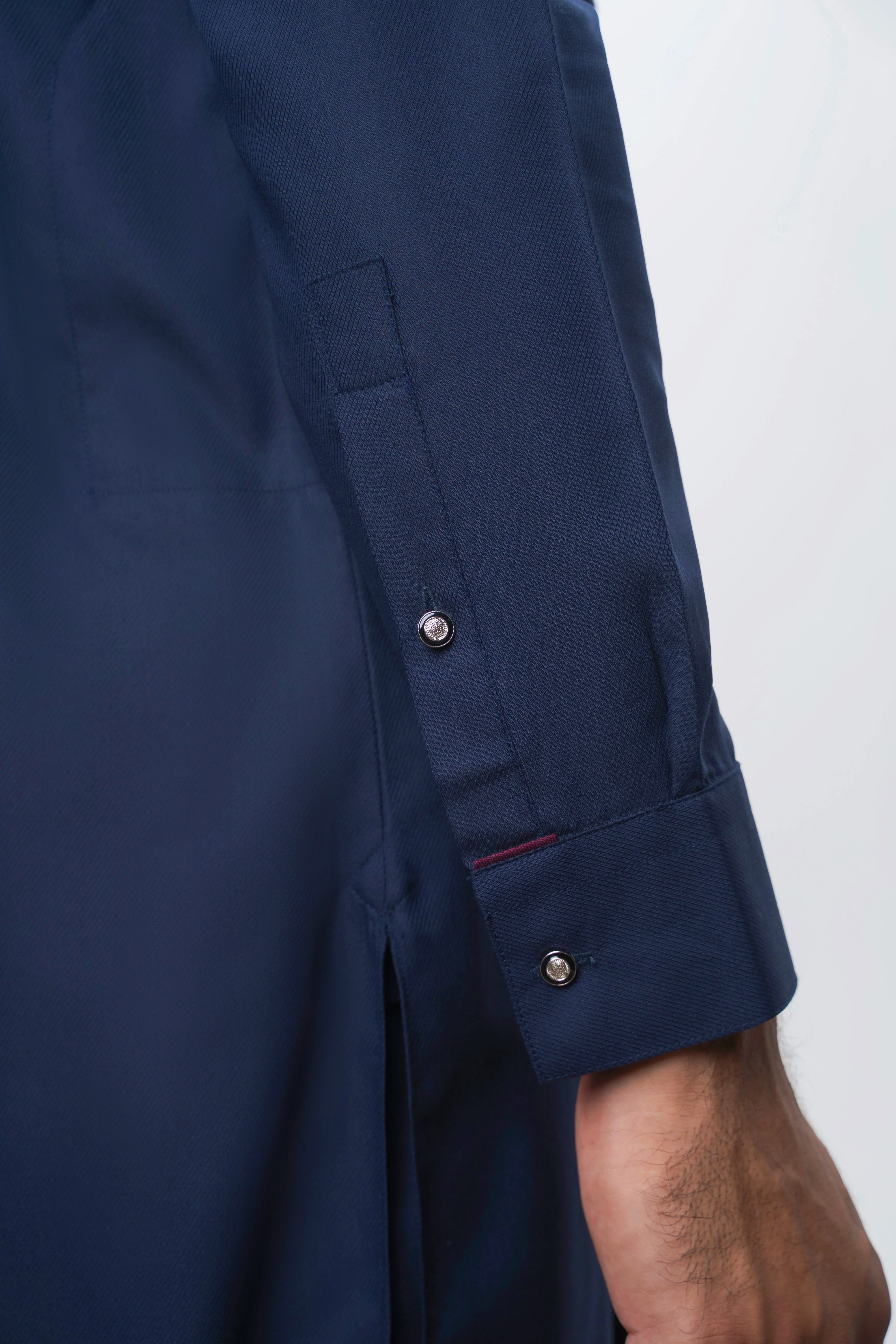 TWILL BLENDED KAMEEZ SHALWAR | SIGNATURE COLLECTION NAVY - Image 4